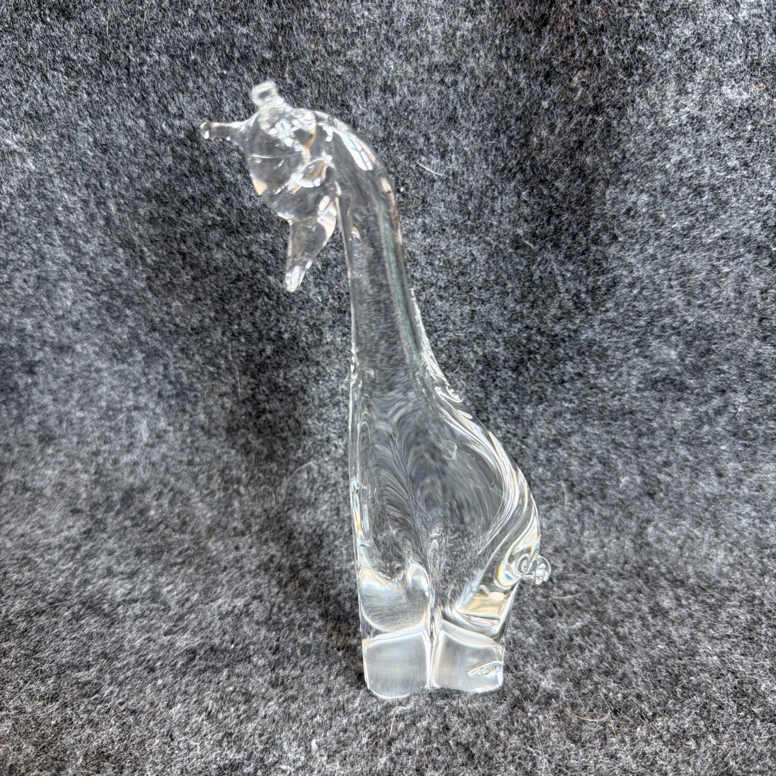 Vintage 1980s Eneryda of Sweden Hand Blown Art Glass Giraffe 6-1/2 Inches Tall