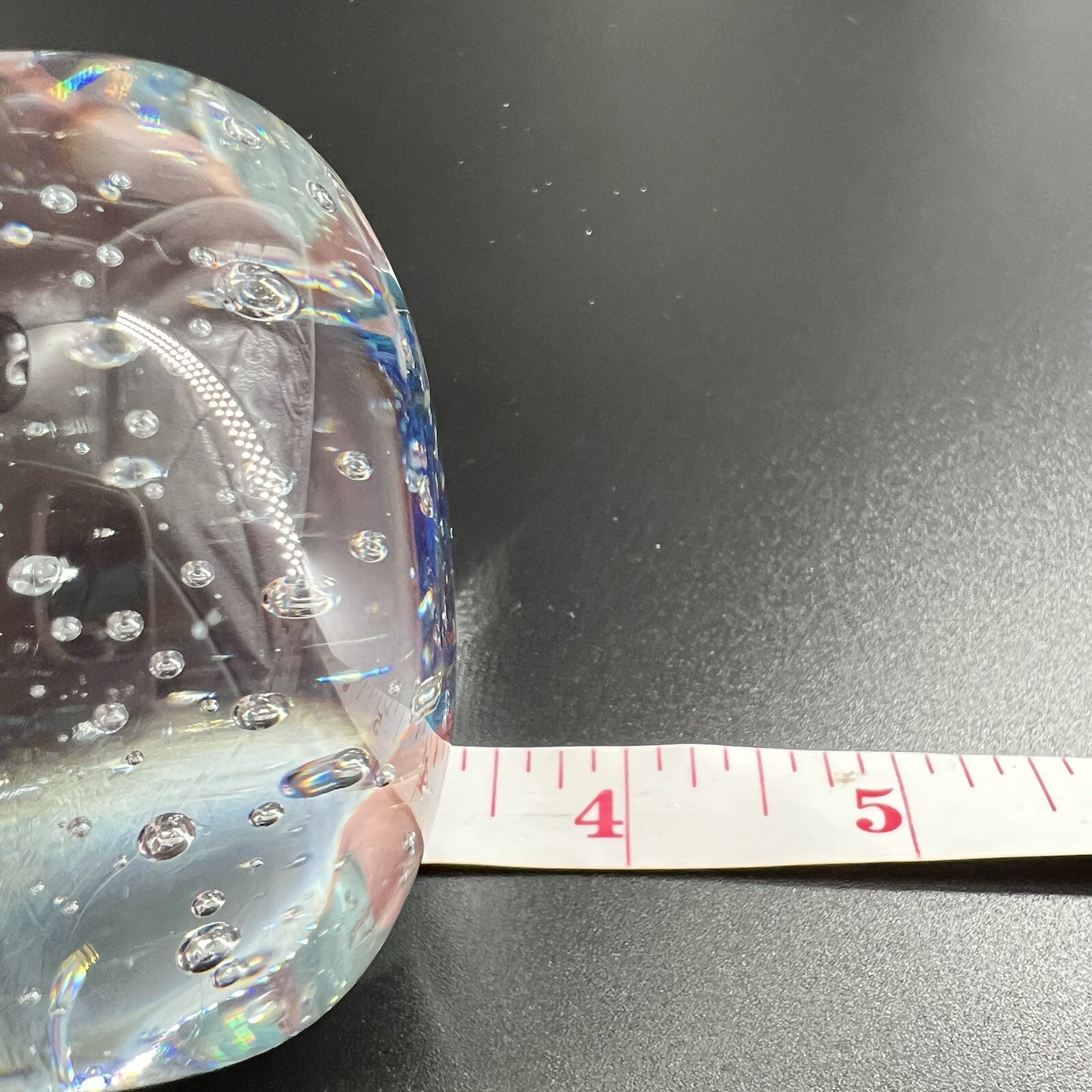Art Glass Aquatic Paperweight Fish Aquarium Controlled Bubbles Cylinder Shape