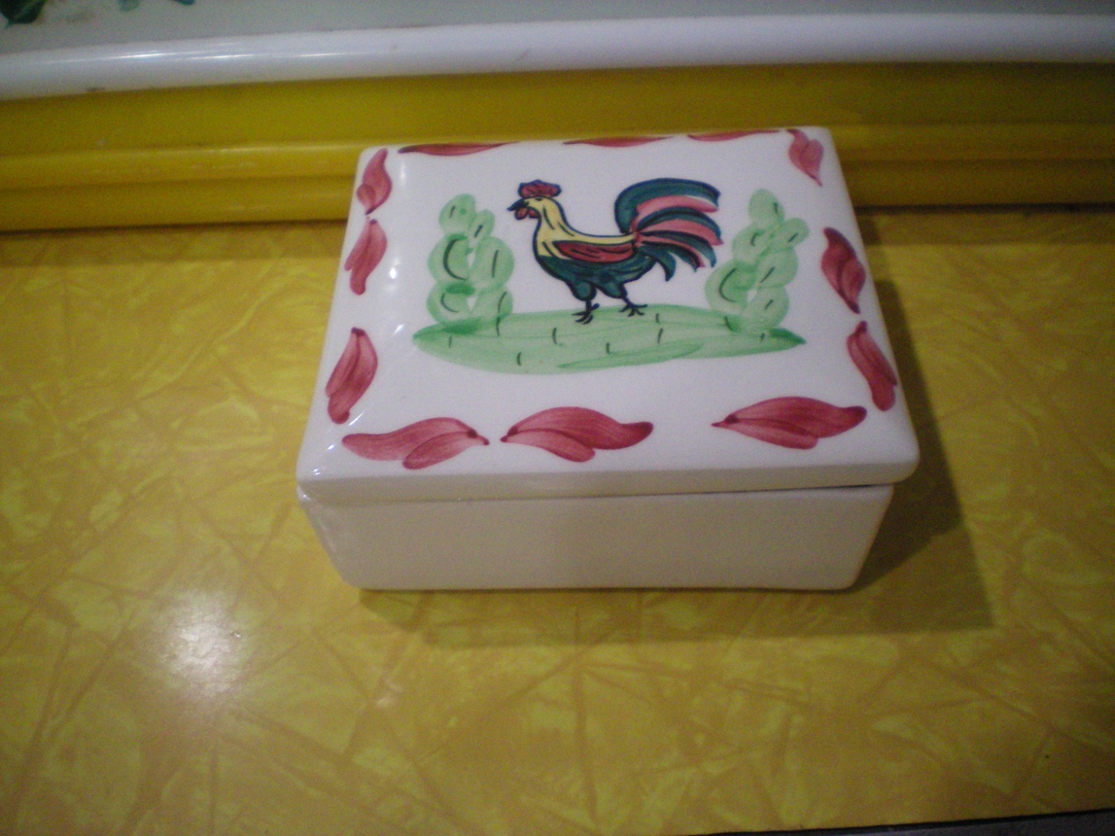 Blue Ridge Southern Potteries Cock o’ the Morn Rooster Trinket Jewelry Box