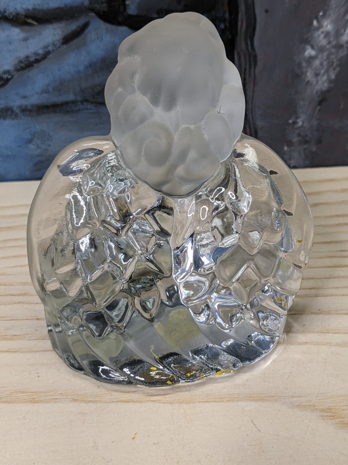 FENTON Guardian Angel Pink Tourmaline October Birthstone Clear Glass Paperweight