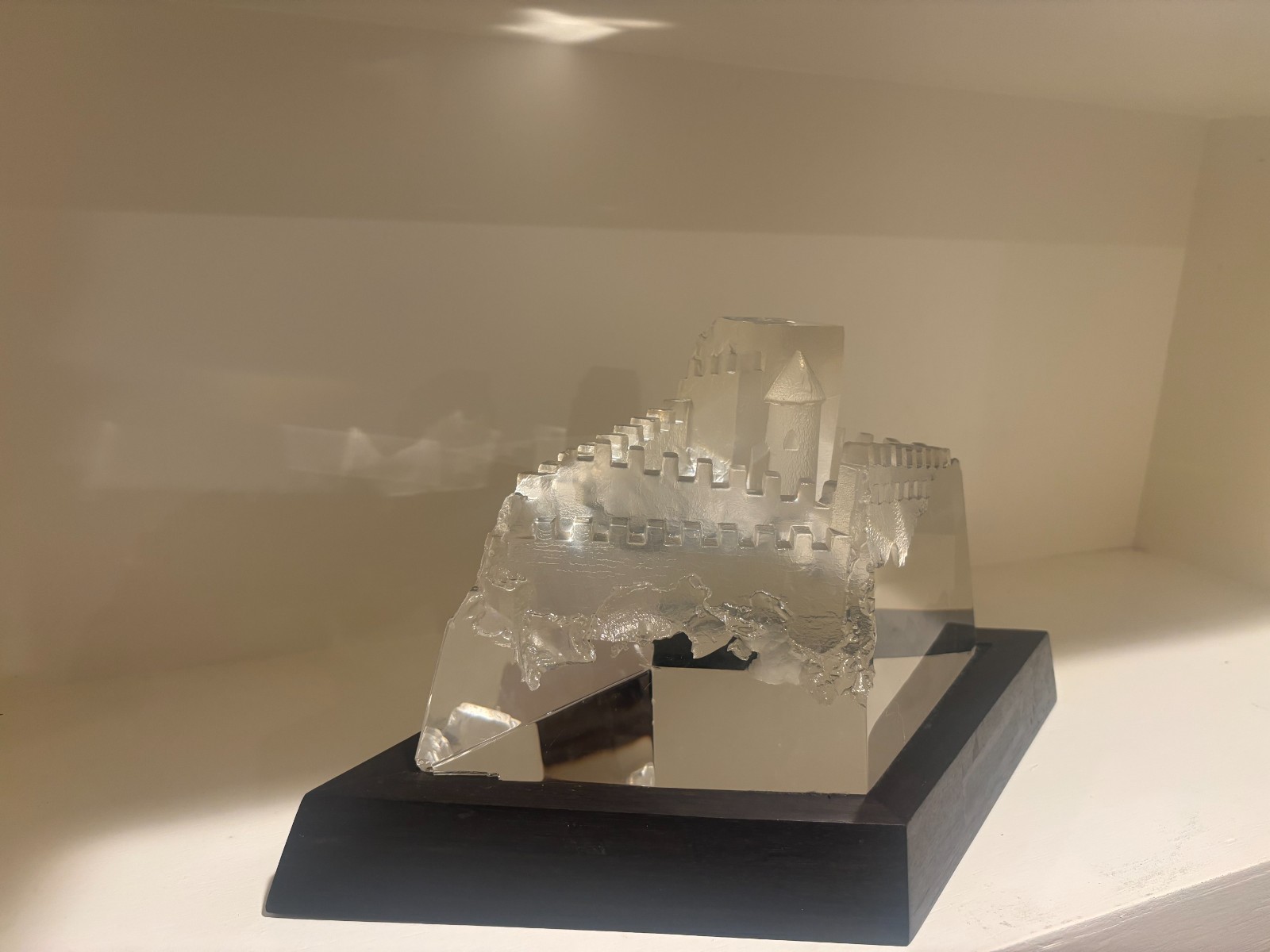 Steuben crystal castle of dreams art glass sculpture, As is