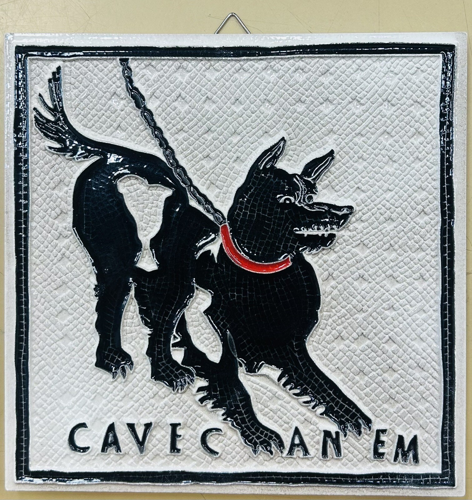 Cave Canem /Beware Of The Dog 6×6’’ Pompei made by hand in Italy