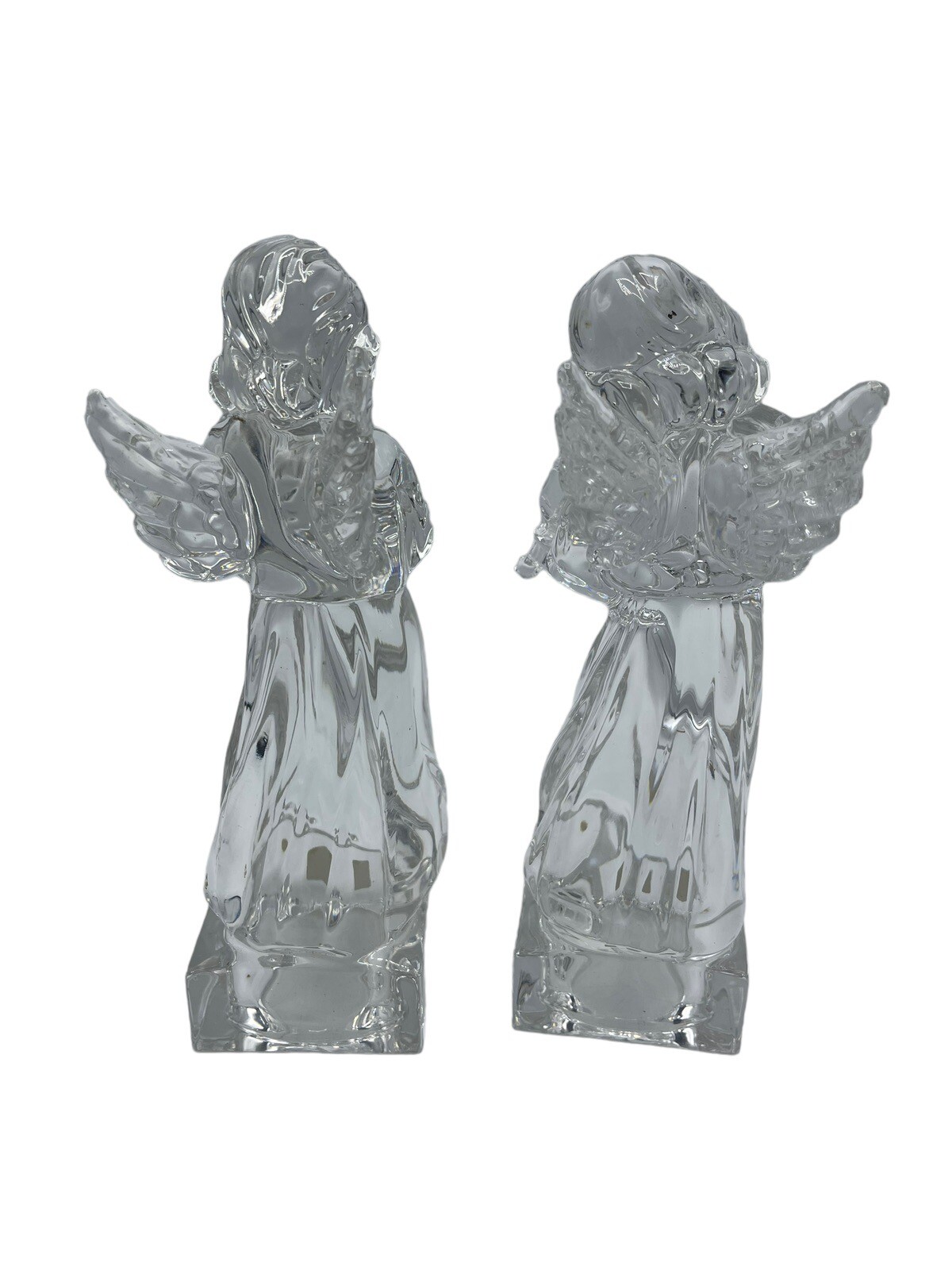 Mikasa Herald Collection Angelic Harp Violin Figurine Full Lead Crystal Set 8″