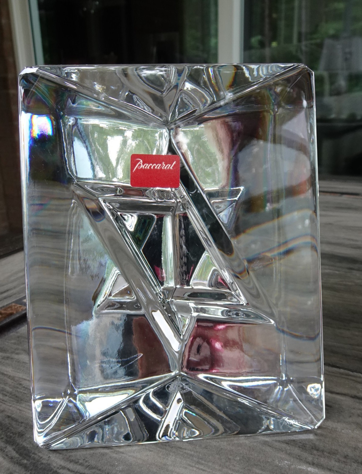 MIB 4.9″ Large Rare Baccarat Crystal “Star of David” Prism Paperweight Jewish