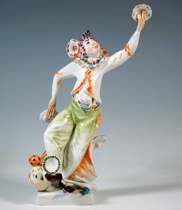 Meissen Circus Juggler Figure, Porcelain, 26 cm, Signed by MEISSEN