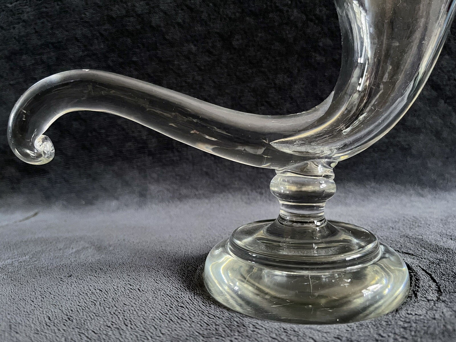 RARE 19th Century Antique Hand Blown Glass Cornecopia Horn Of Plenty Vase