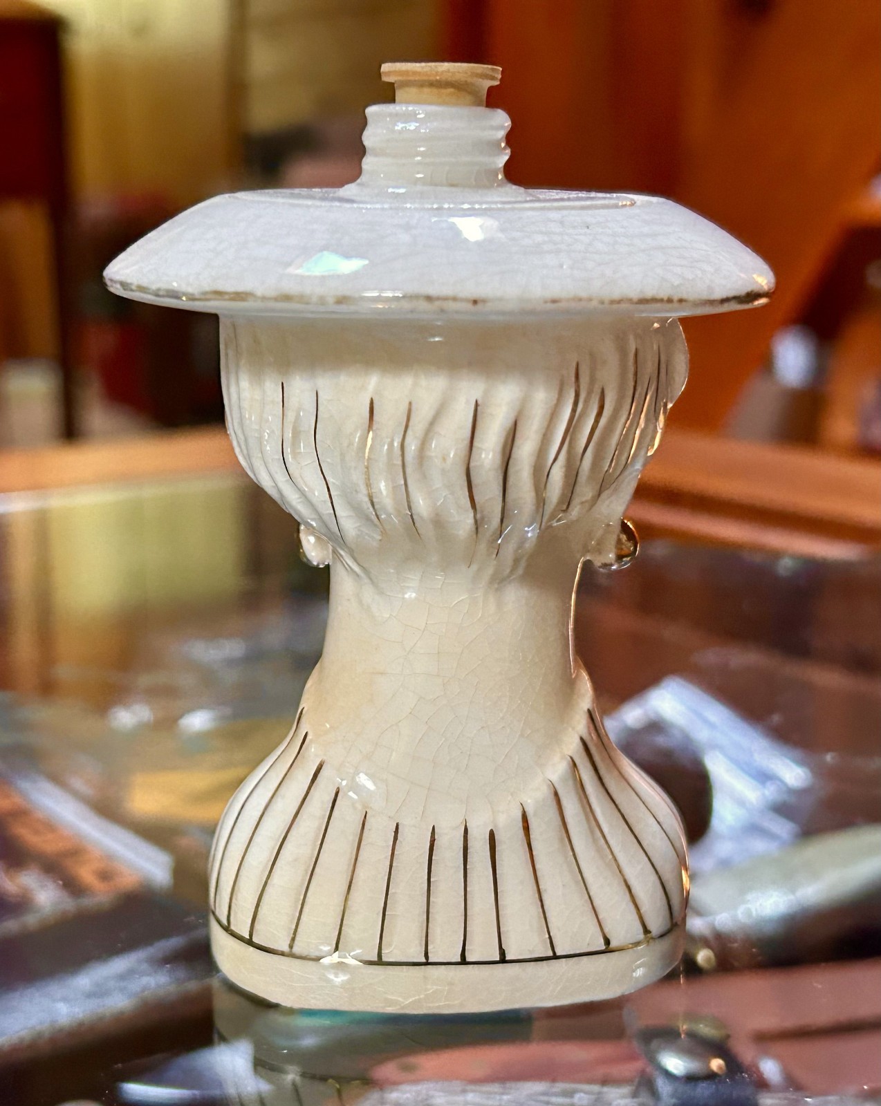 Vintage 1950’s Irice Lady Figural Head Bust Figurine Perfume / Scent Atomizer