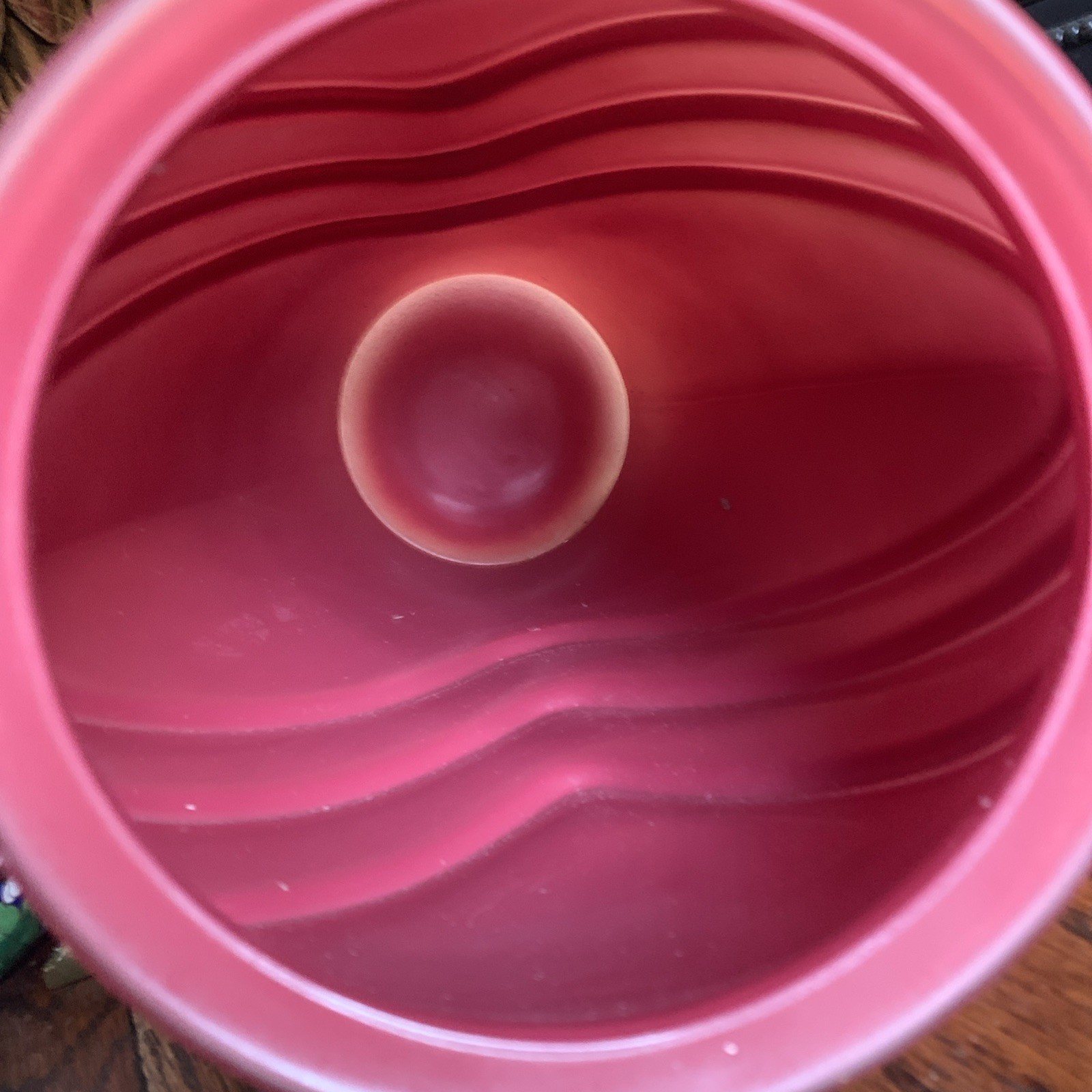 Vtg 1970’s Retro HAEGER Large 16” TableTop Floor Vase Dark Magenta Pink MCM