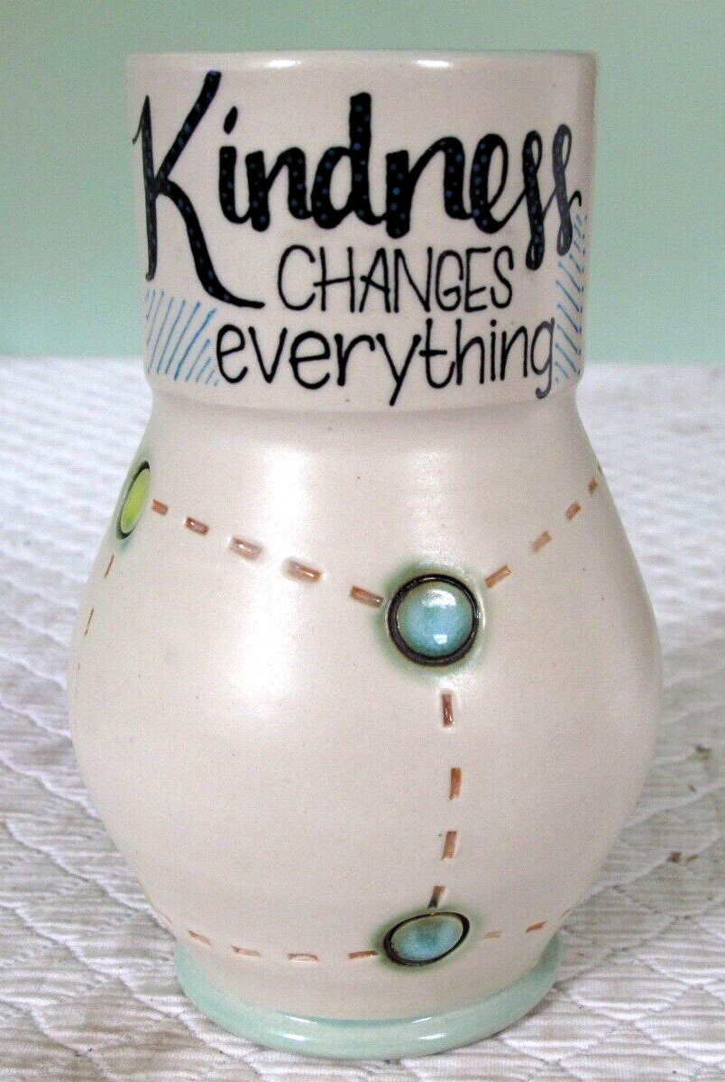 Vintage Nathaniel Cooper Decor Kindness Changes Everything 7″ Vase Columbus Ohio
