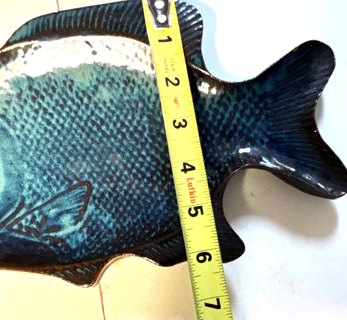 Unique Handmade Pottery Fish Platter Candy Dish By Laurie Berkson Spray CA