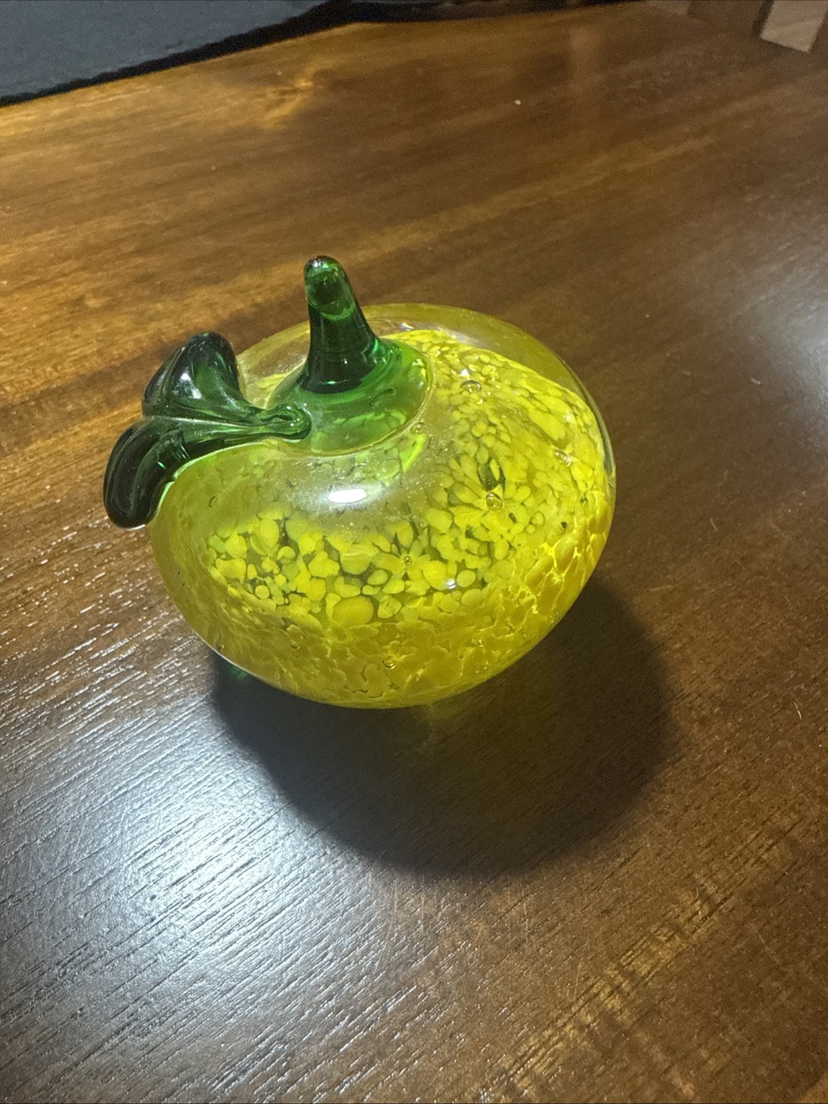 Hand blown Spotted Yellow Apple
