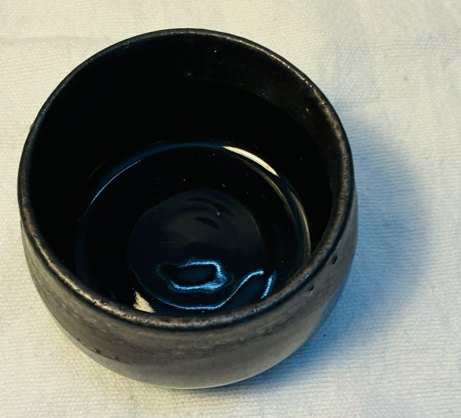 Ceramic Minimalist Ebony Glossed Pot W/ Slate Matte Rim – Handmade Pottery Pot