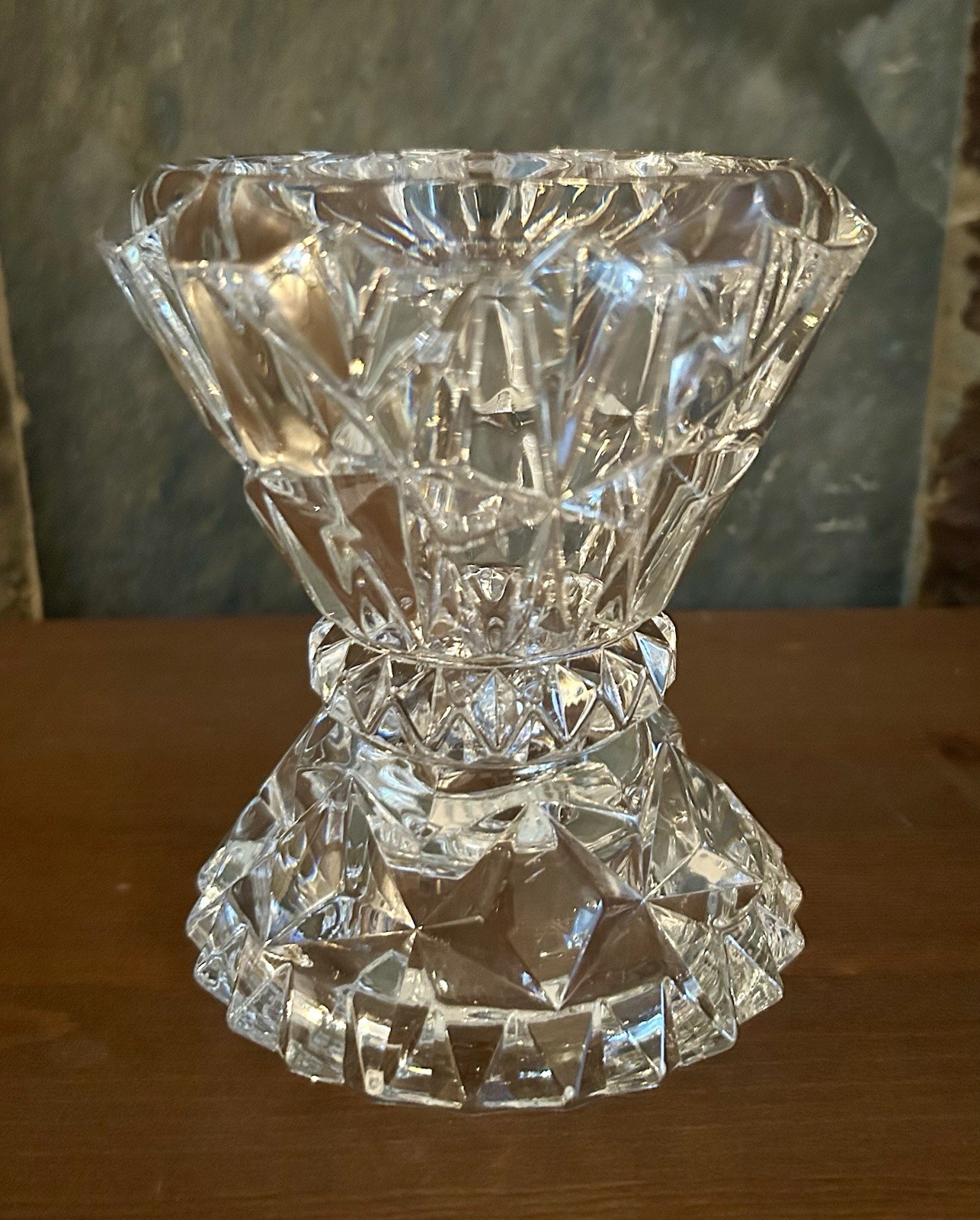 Mikasa Crystal Rainier Reversible Candleholder 5″ Fits Taper, Pillar, & Votives