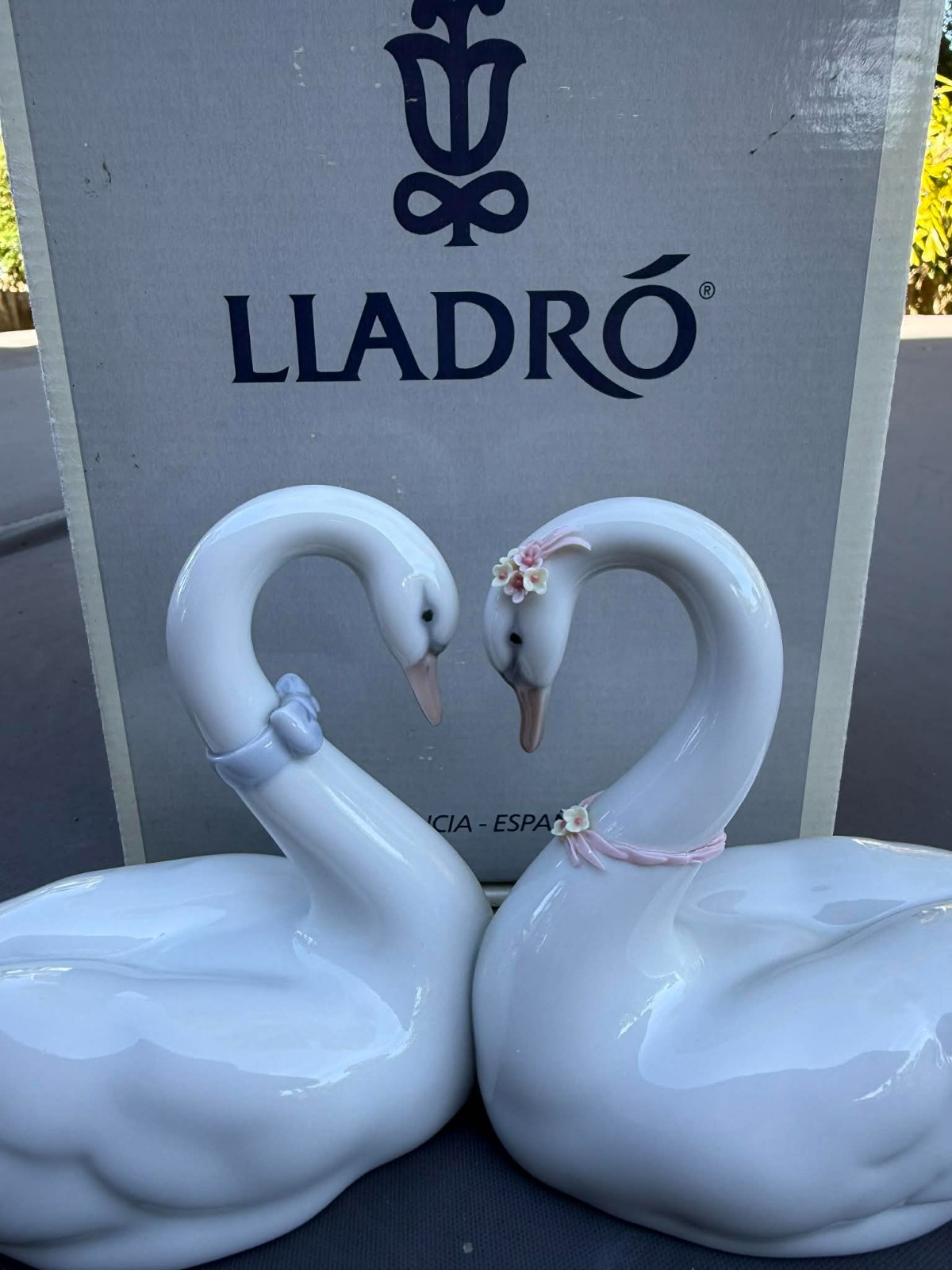 Lladró Endless Love Swan Figurine Porcelain Spain 1998 w/ Original Box 6585