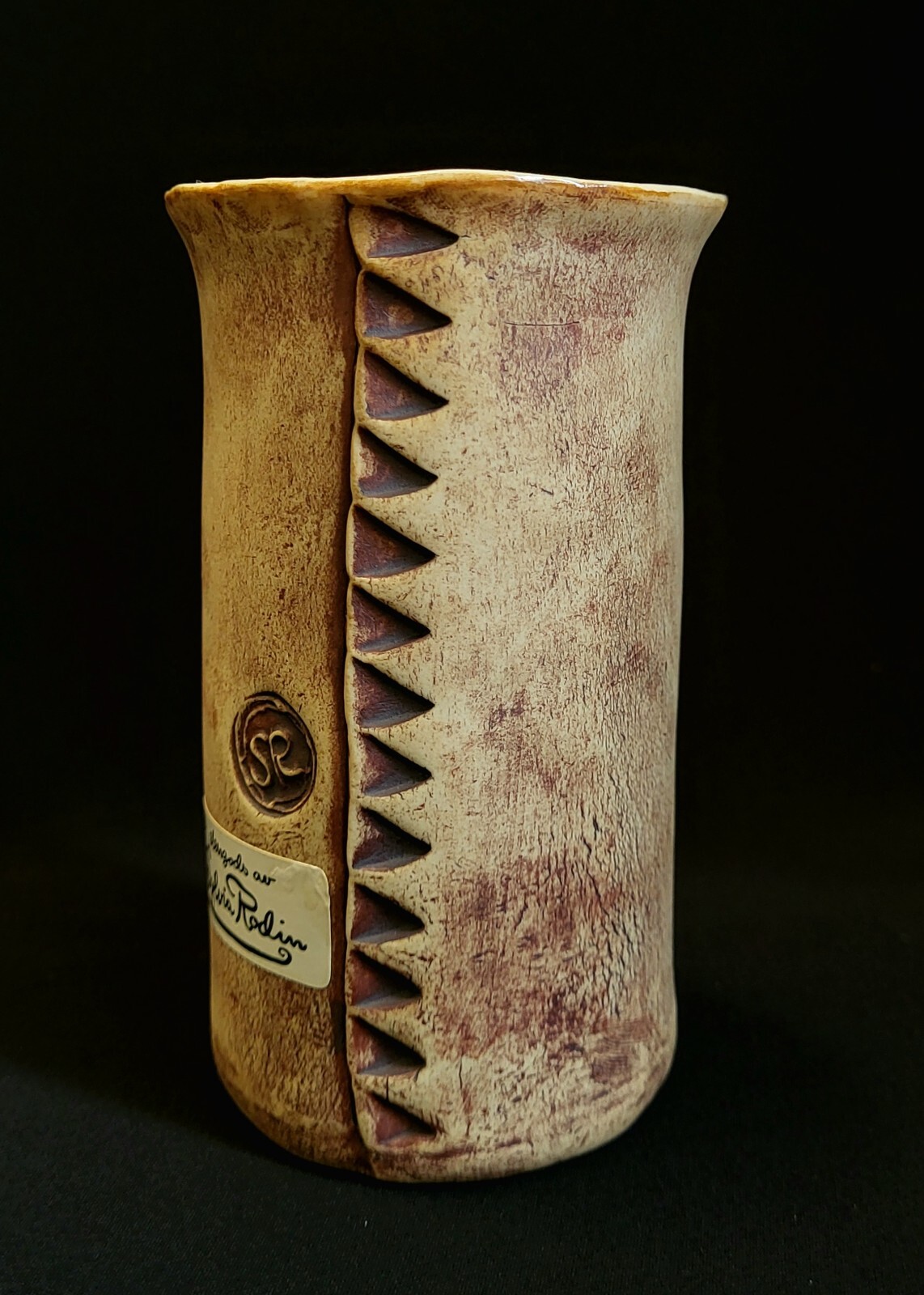 SYLVIA RODIN 4.5″H Pottery VASE Wiks Slott (Vik Castle) Sweden Rare Unique Mint