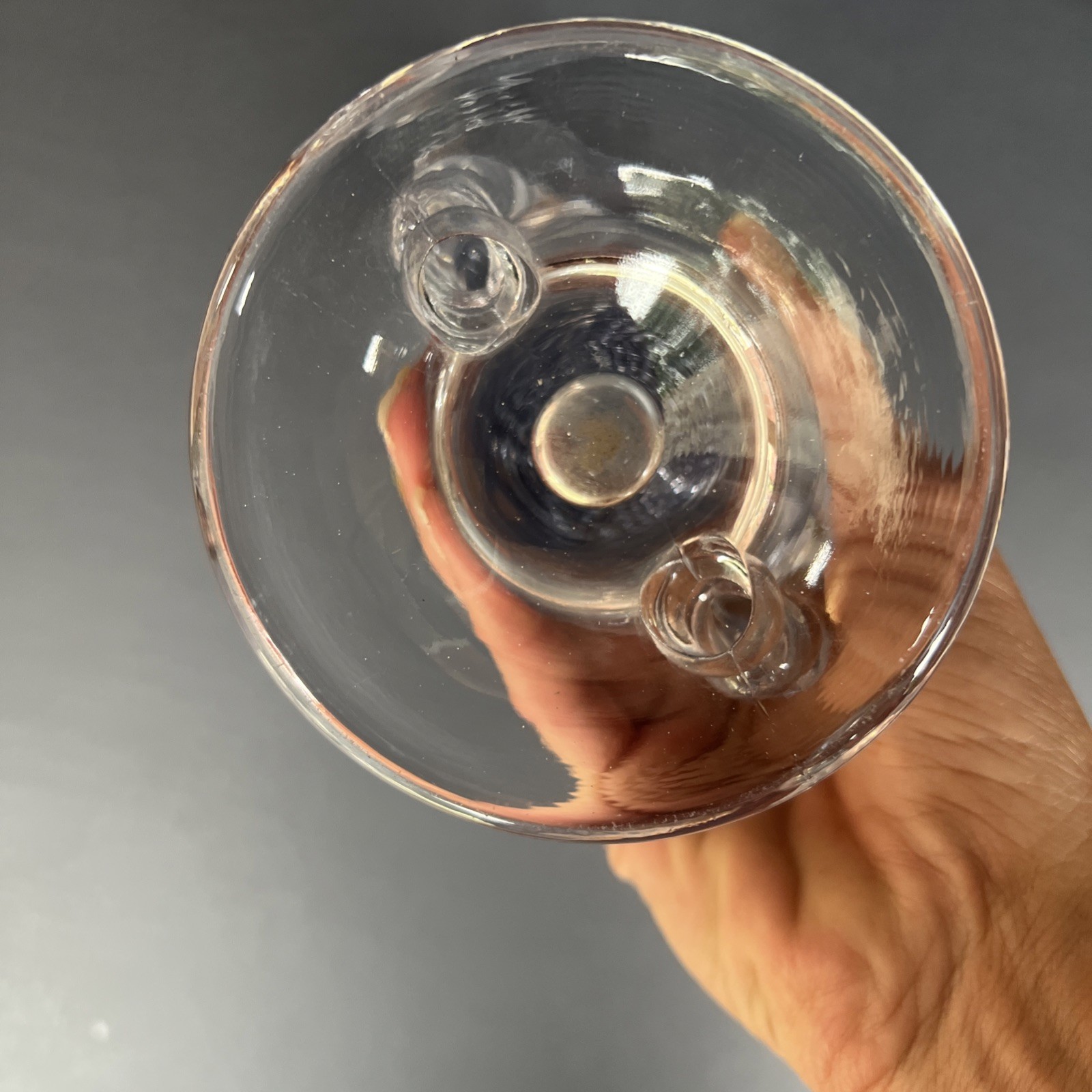 VTG Imperial Candlewick Fan Vase Detached Bead Handles Clear Glass 8.5” EUC