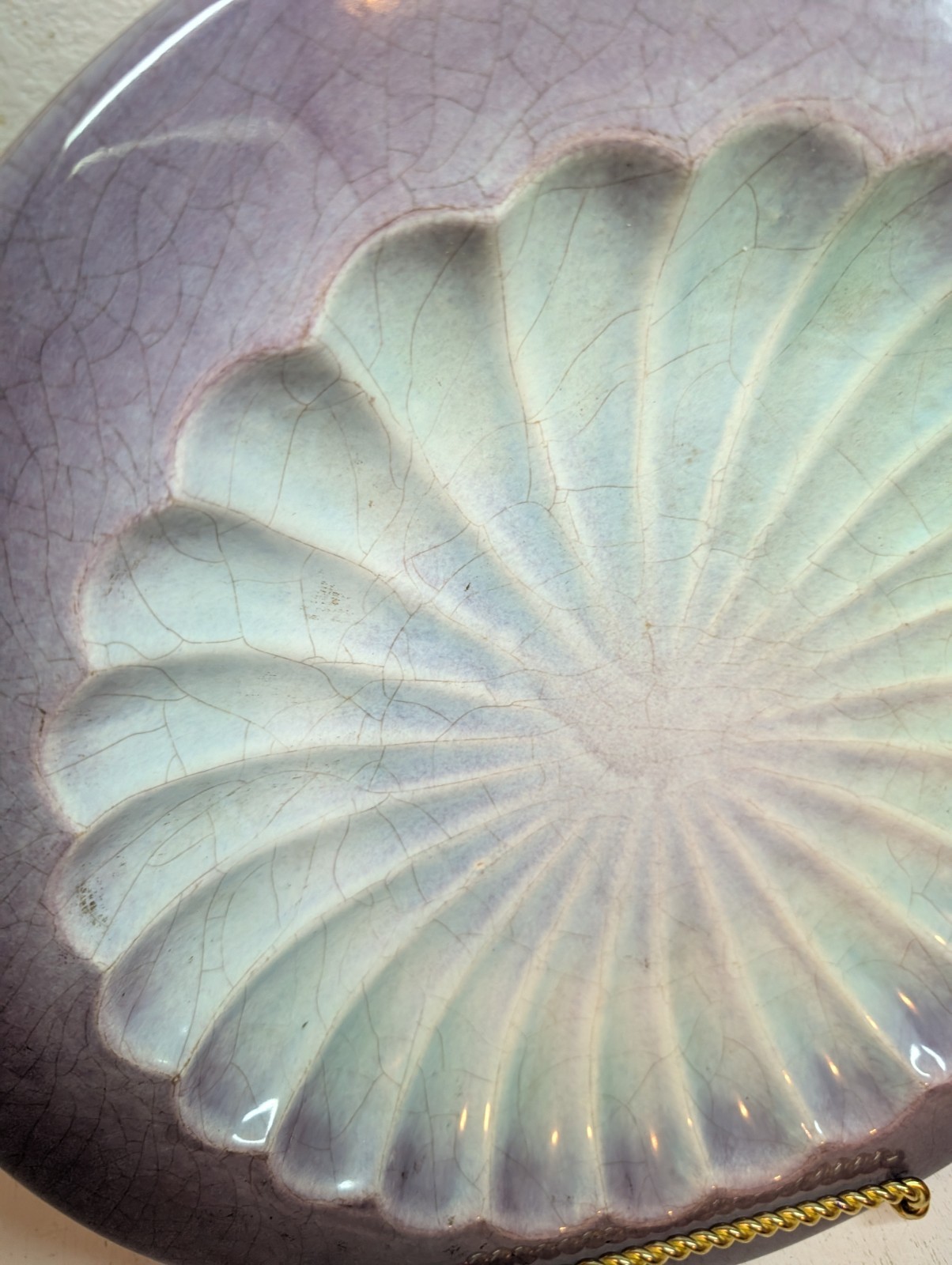 Vintage Royal Haeger Centerpiece Service Platter Mauve Agate Mid Century Plate
