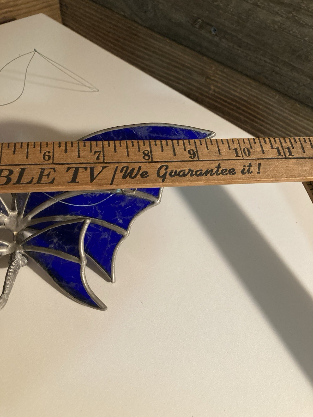 Stained Glass Metal Dragon Hanging Suncatcher Blue