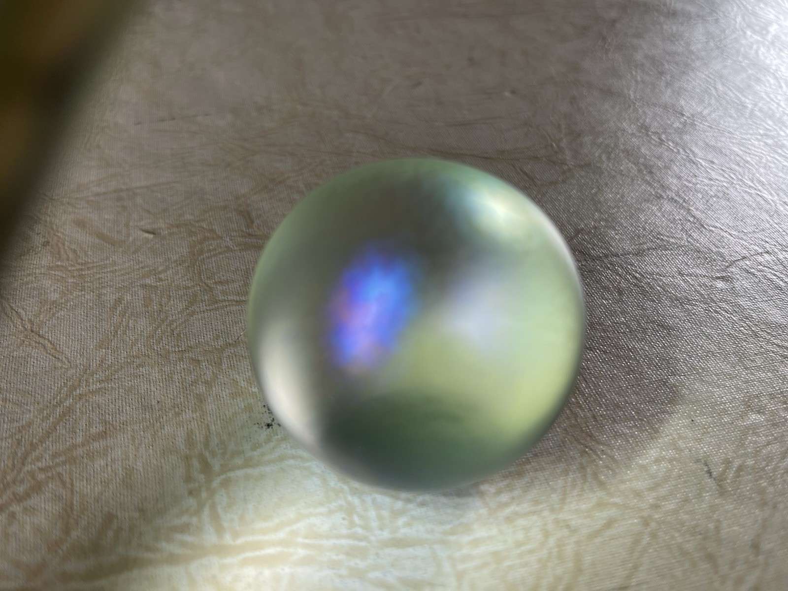 Vintage 1991 Glass Eye Studio, (GES) Iridescent Glass Paperweight, Multi-Colored