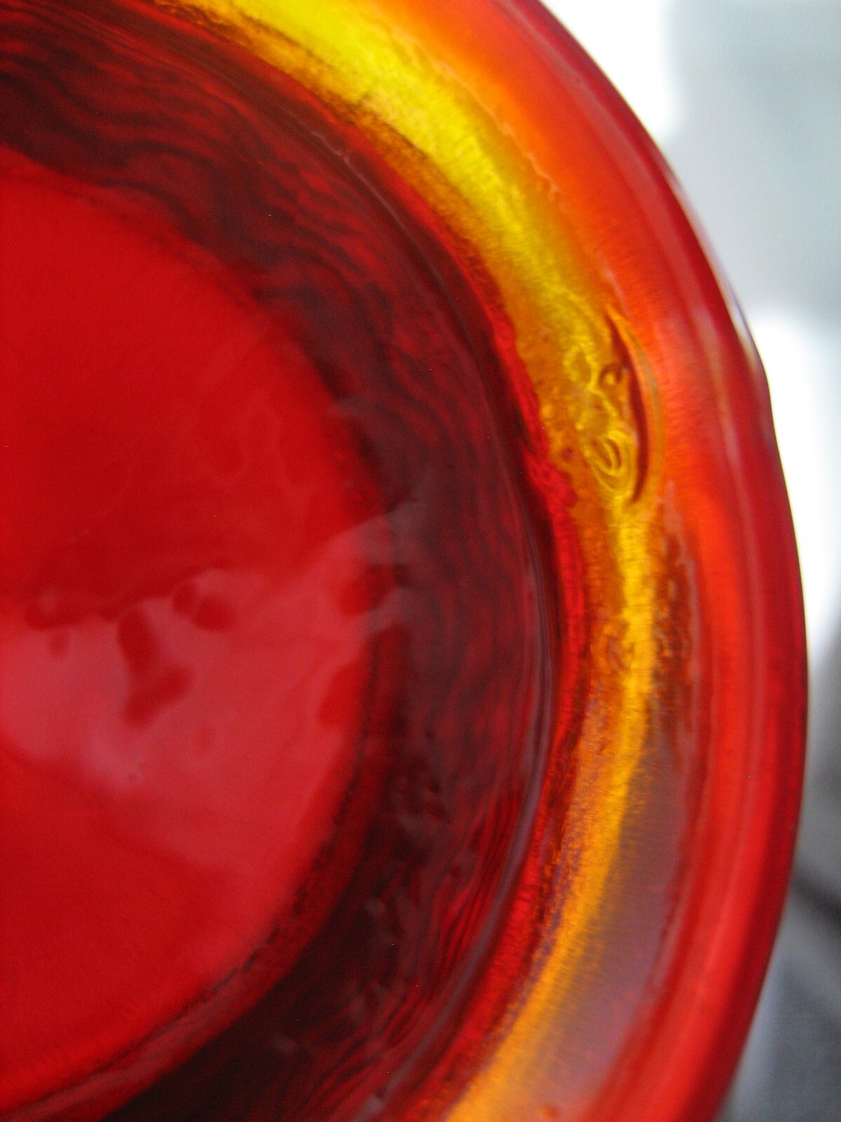Fenton Iridescent Stretch Glass Ruby Red Vase 100 Years 2005 Label