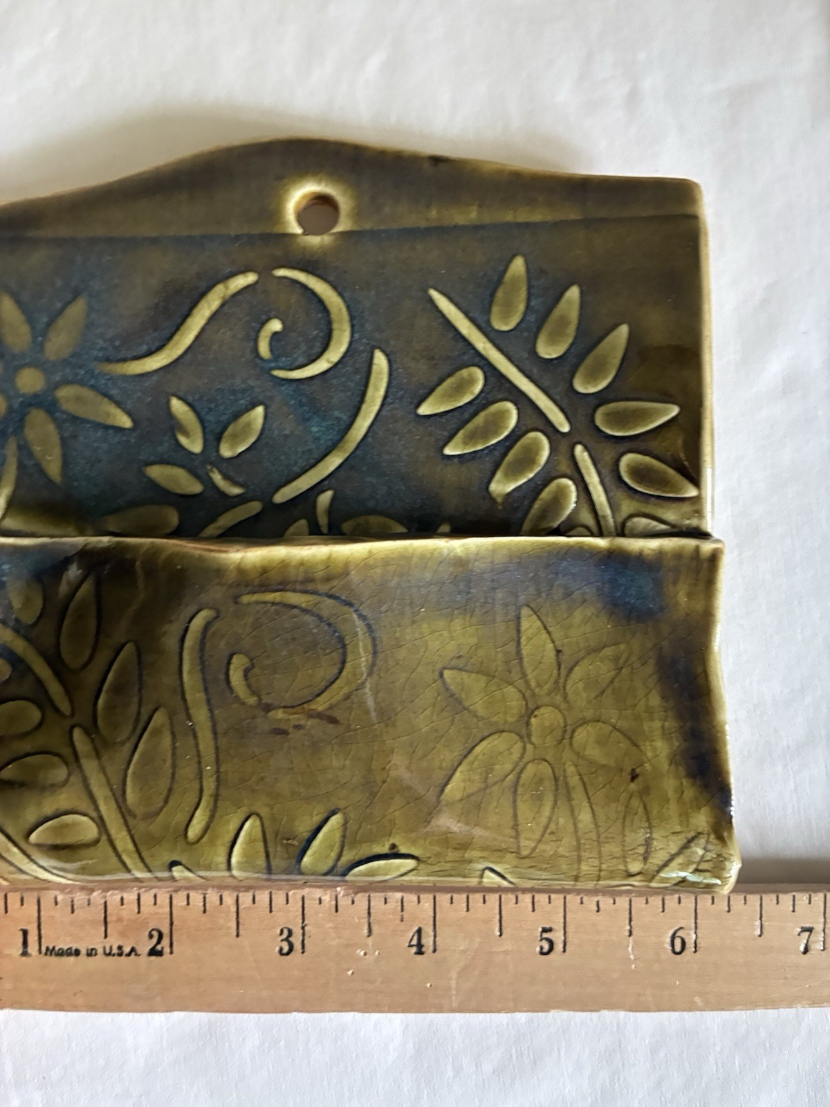 Studio Art Pottery Wall Pocket Flower Vase Planter Hanging Sconce Signed SET