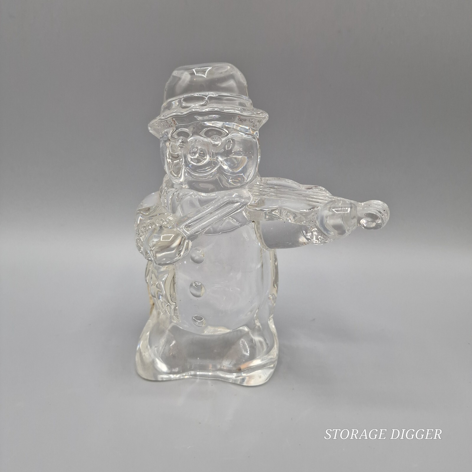 VTG Mikasa Frosty’s Choir Figurine Snowman with Violin Clear Crystal Decoration
