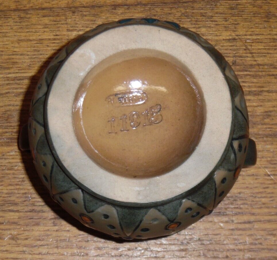 Austria Enameled Art Pottery Small Planter / Pot / Cachepot 11915 – 3 3/8″