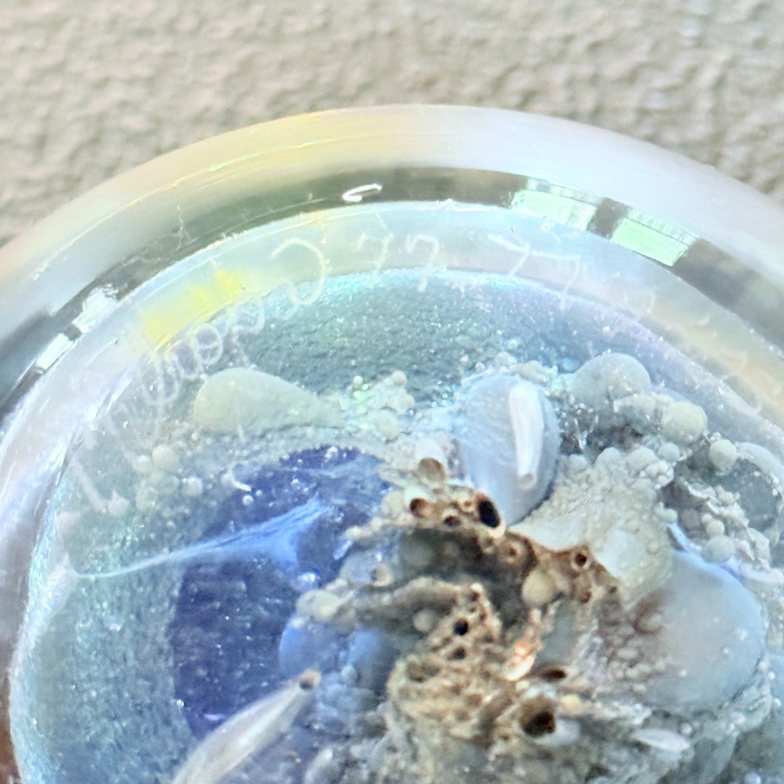 Vintage 1977 Milropa Art Glass Paperweight – Signed “IVA 403”Seascape Coral Reef