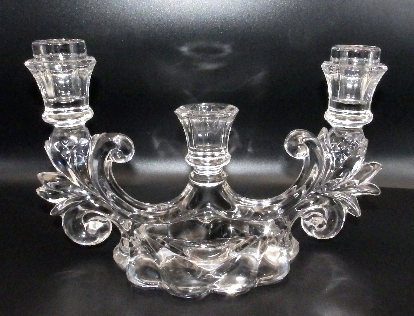 Vintage Cambridge Caprice Candelabra Epergne 3 Light 4 Arm Crystal Glass Clear