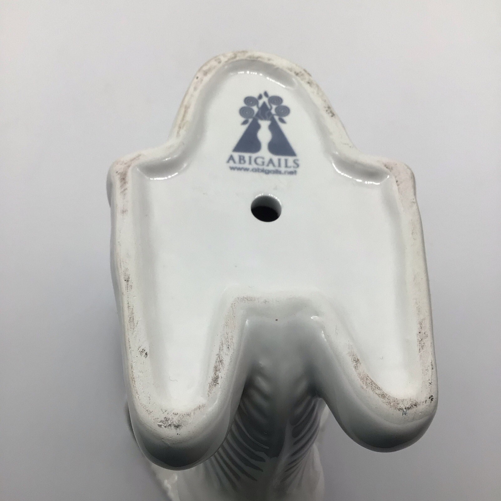 Abigails White Ceramic Ram’s Head Cornucopia Vase Or Planter Art Deco Style