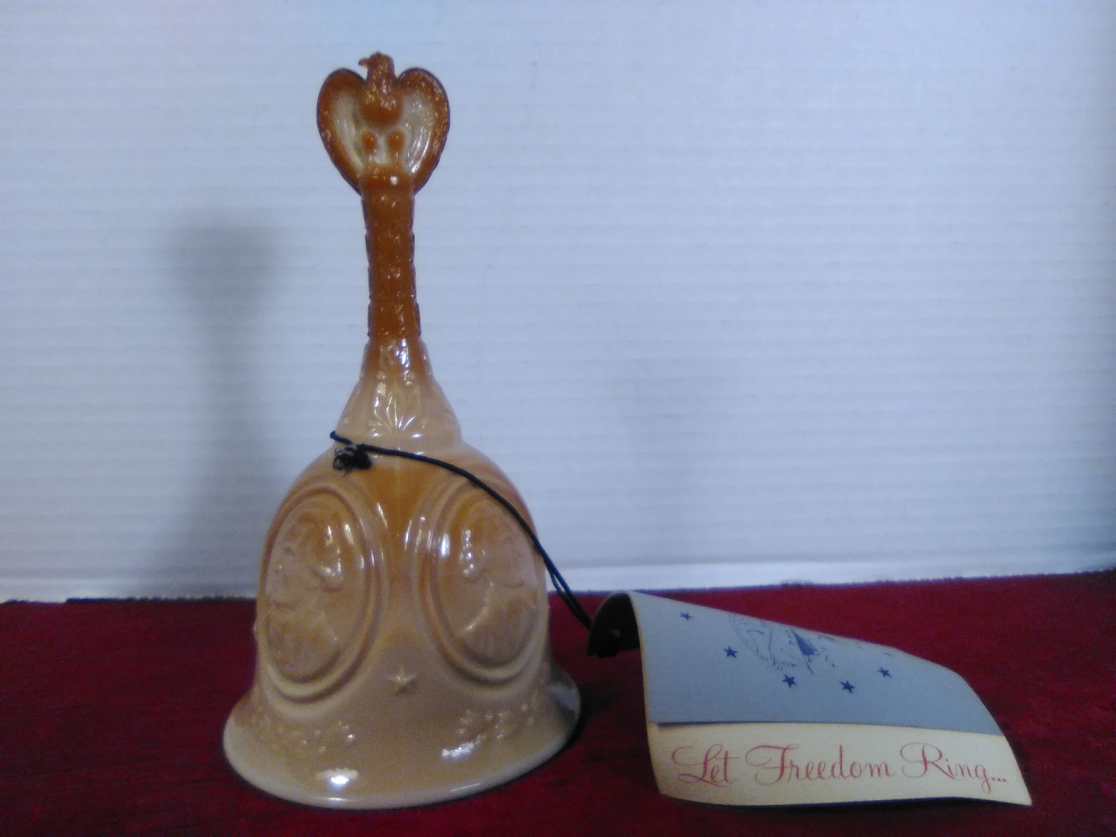 Fenton Art Glass Bicentennial Let Freedom Ring Bell Chocolate Card Sticker Marks