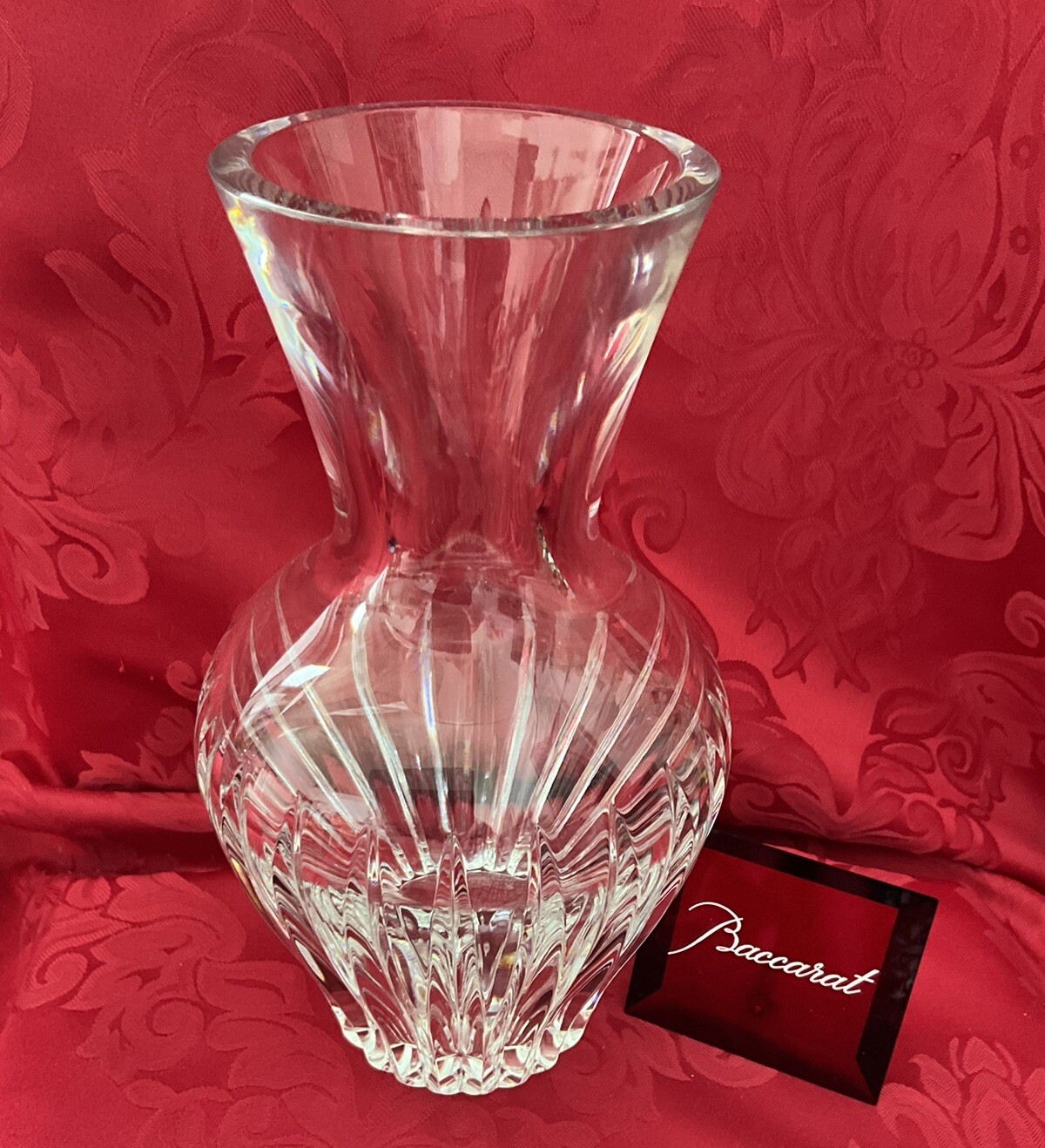 NEW FLAWLESS Exceptional BACCARAT France Art Glass GENEVIEVE Crystal FLOWER VASE