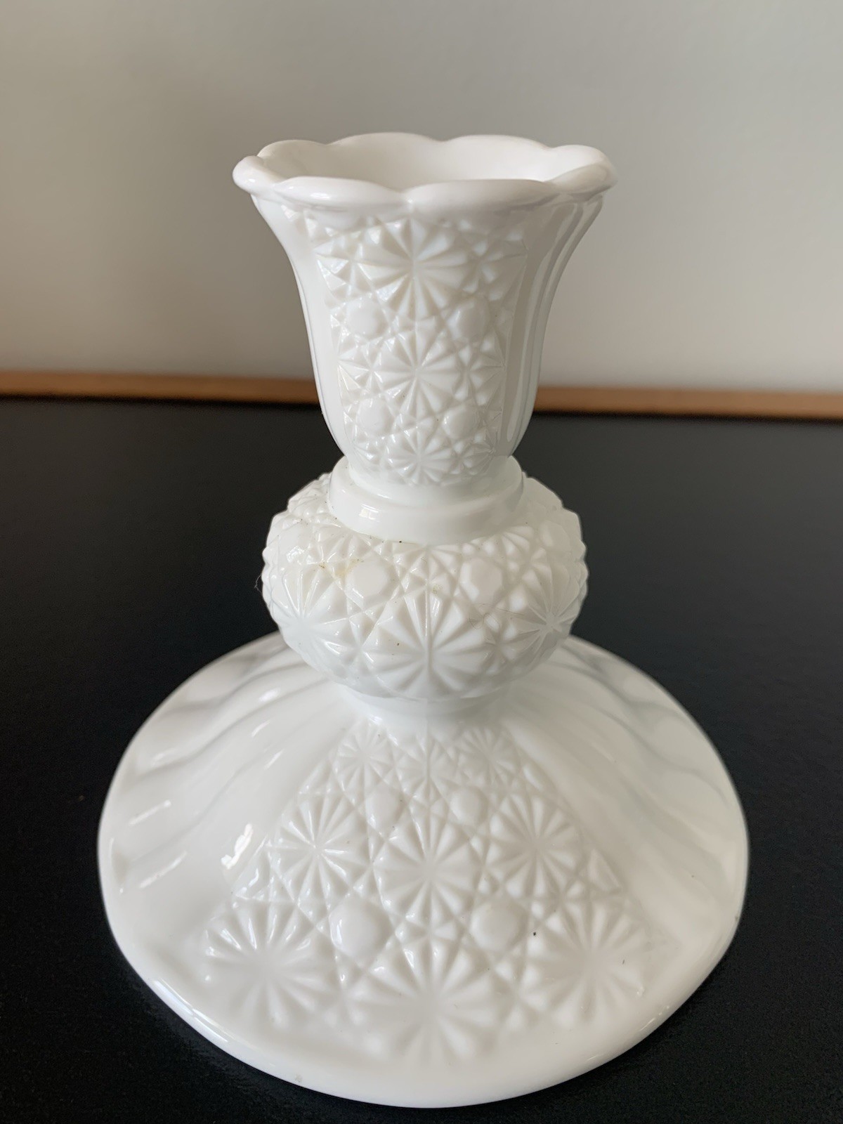Vintage Fenton White Milk Glass Candlestick Holders – Daisy & Button Pattern