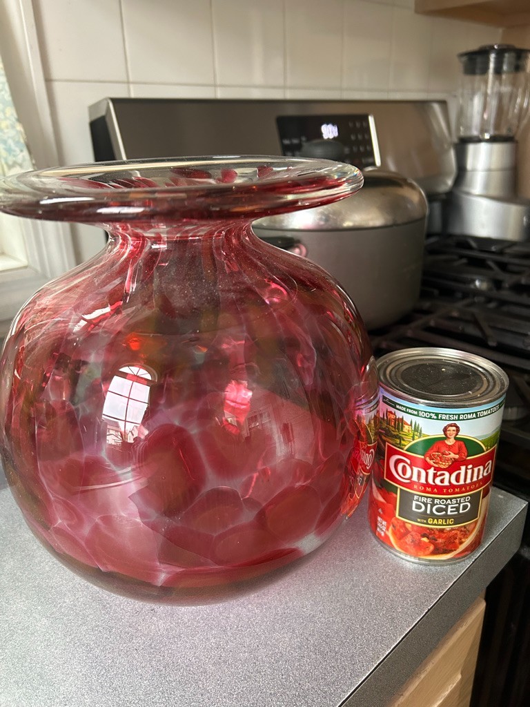 CRANBERRY ART GLASS COIN SPOT HONEYCOMB PATTERN ROTUND BODY FLARED 9.5″ VASE