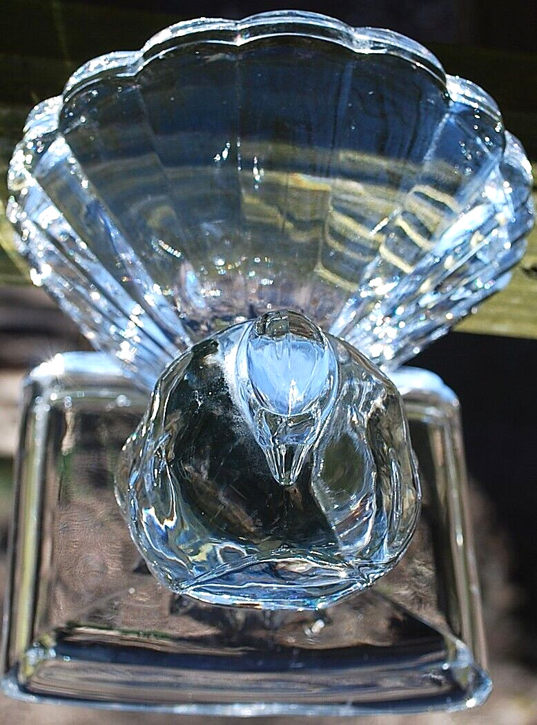 Vtg PADEN CITY POUTER PIGEON BIRD Clear Art Glass Crystal Figurine c1916-1951