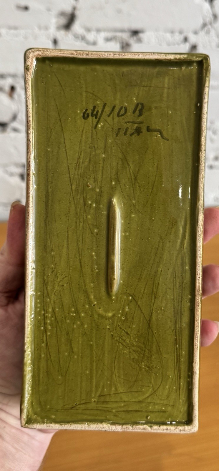 Vintage Bitossi Italy Covered Box 64/10B Green Blue Gold Floral Cigarette MCM