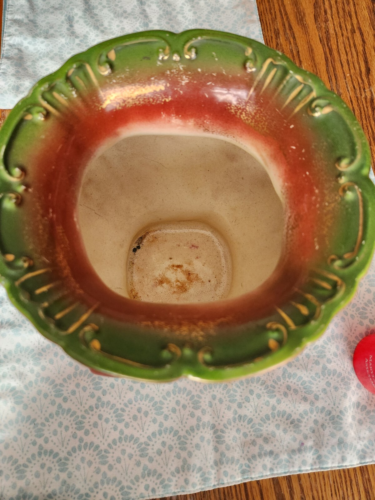 Antique Ceramic Pottery Haynes Baltimore Jardinière rust with Green Man – EUC