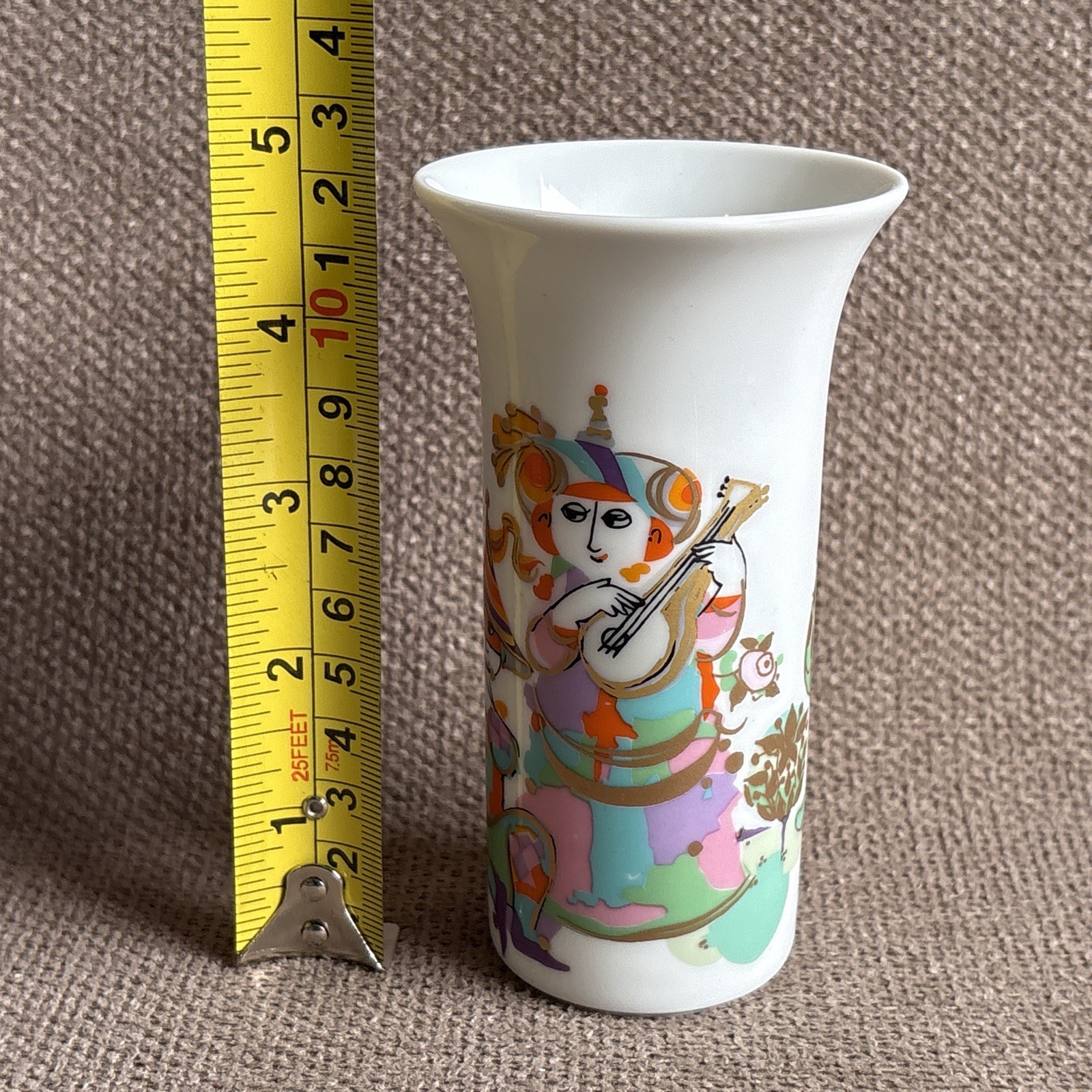 Rosenthal Studio Line Bud Vase Signed Bjorn Wiinblad Commedia Dell’ Arte