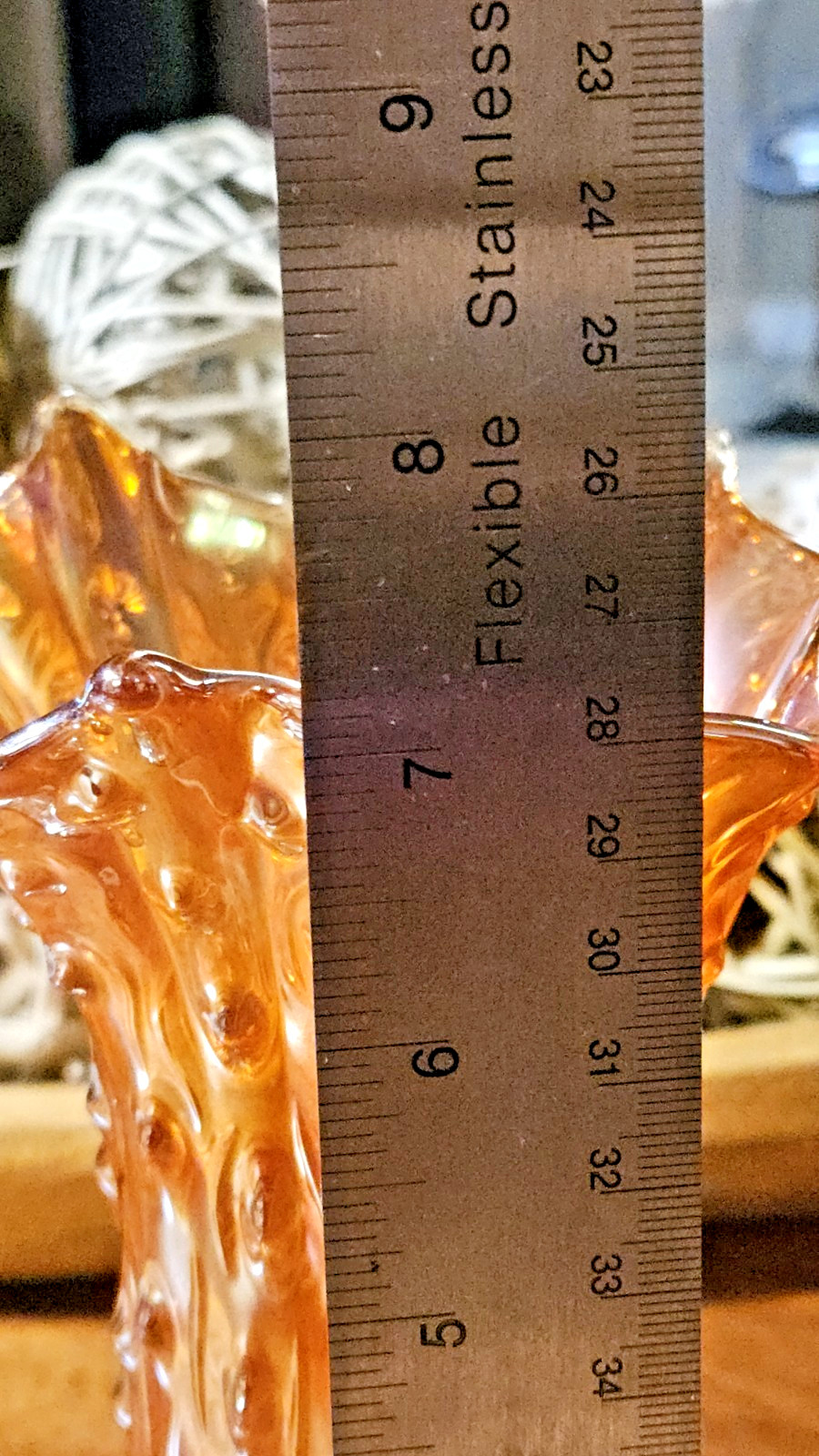 Northwood Carnival Glass Marigold ” Tree Trunk” Swung Vase 7 Inches EXCELLENT