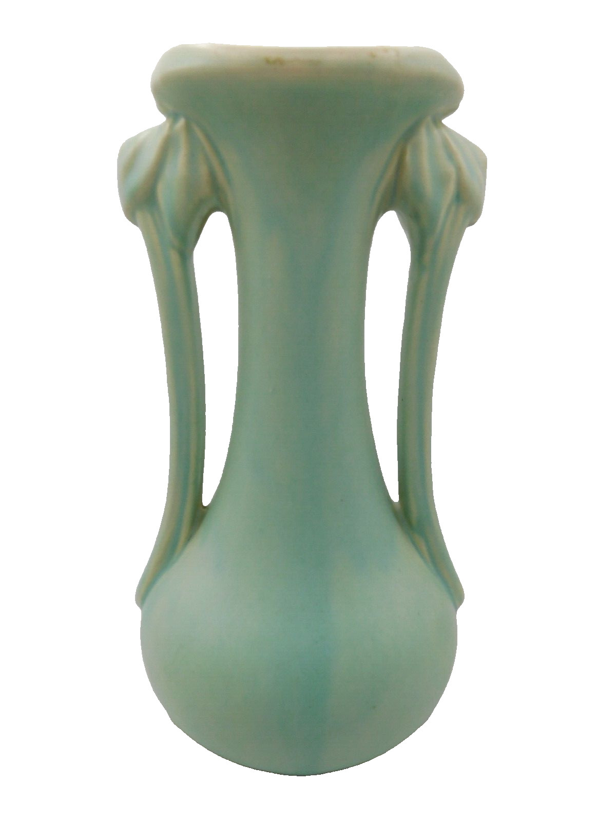 Vtg 1940’s McCoy Pottery Art Deco Matte Mint Seafoam Green Vase Urn 9.5″ T