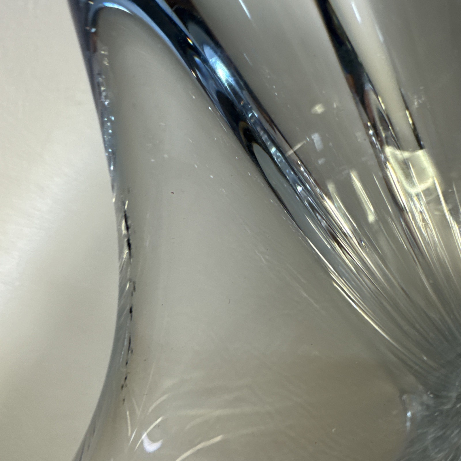 Clear Glass Vase by CoFrac Art Verrier France Modernist Mid-Century 8 1/4”