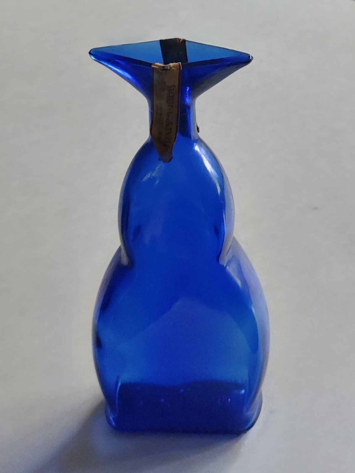 Cobalt Blue Italian Glass 1960s Mod Dep Bottle Decanter Carafe Flower Vase 7.5″