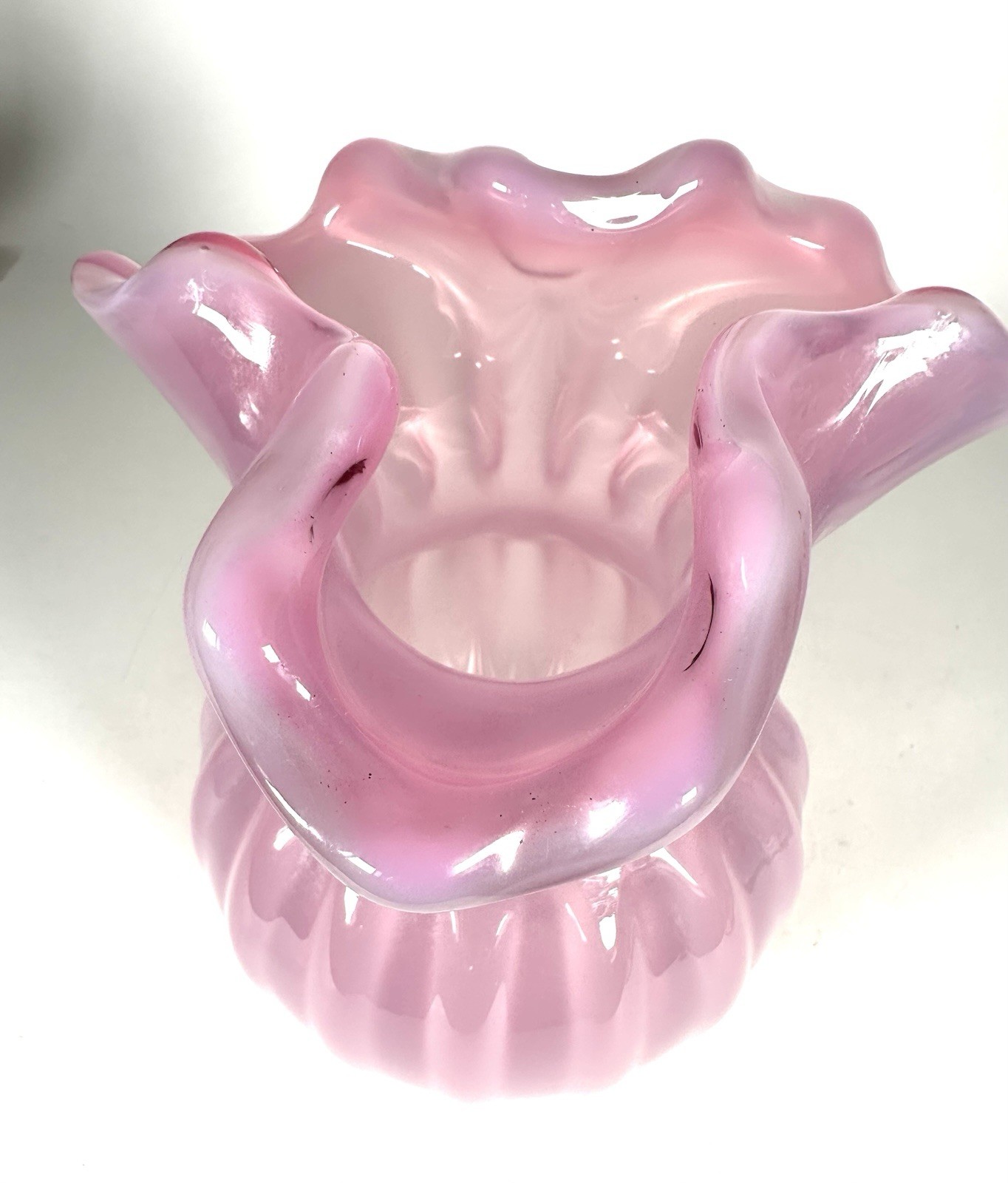 Seguso Murano Italy Pink Glass Vase Vintage Estate 5.5 Lbs. Beautiful