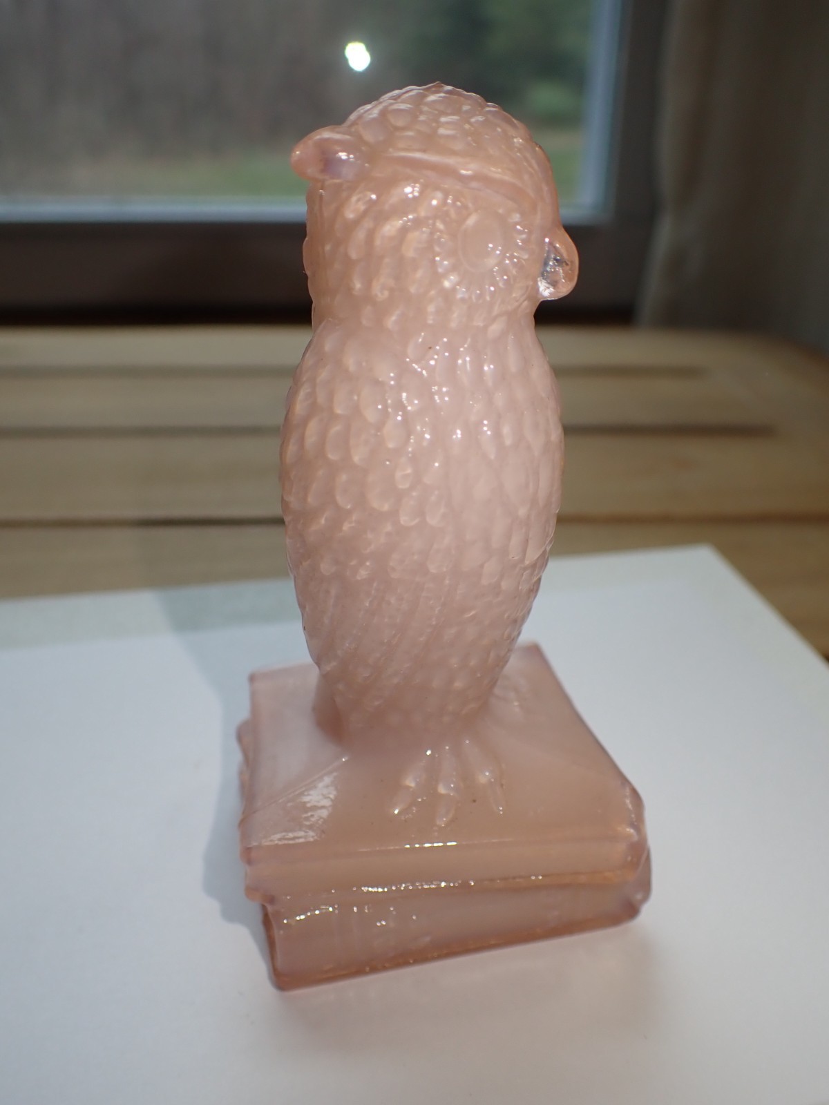 Degenhart Crown Tuscan Pink Glass Owl NICE
