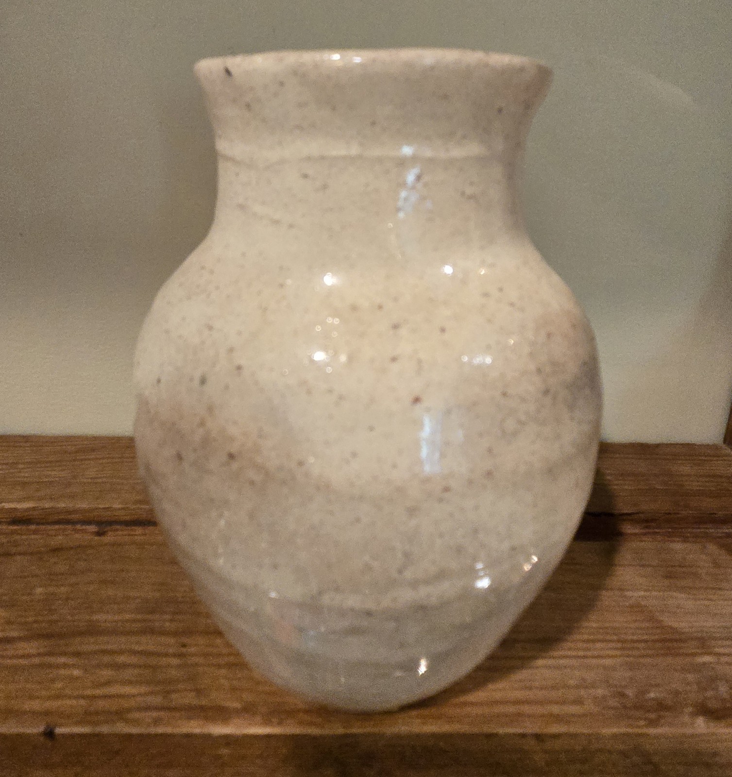 Hand Thrown Pottery Vase 4 1/2 in. High 4 in Wide Signed