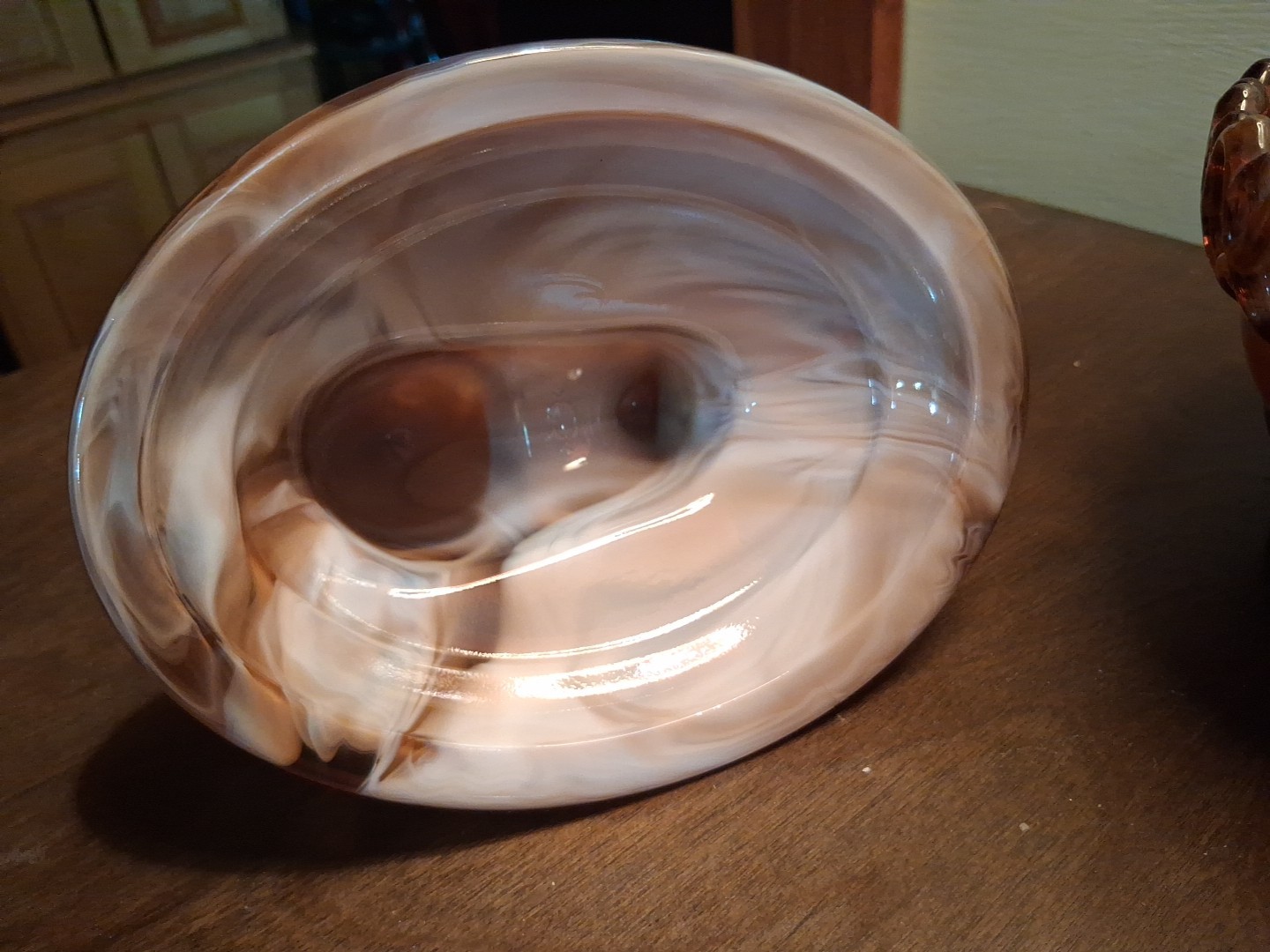 Imperial Glass Carmel Slag Rooster Hen on a Nest