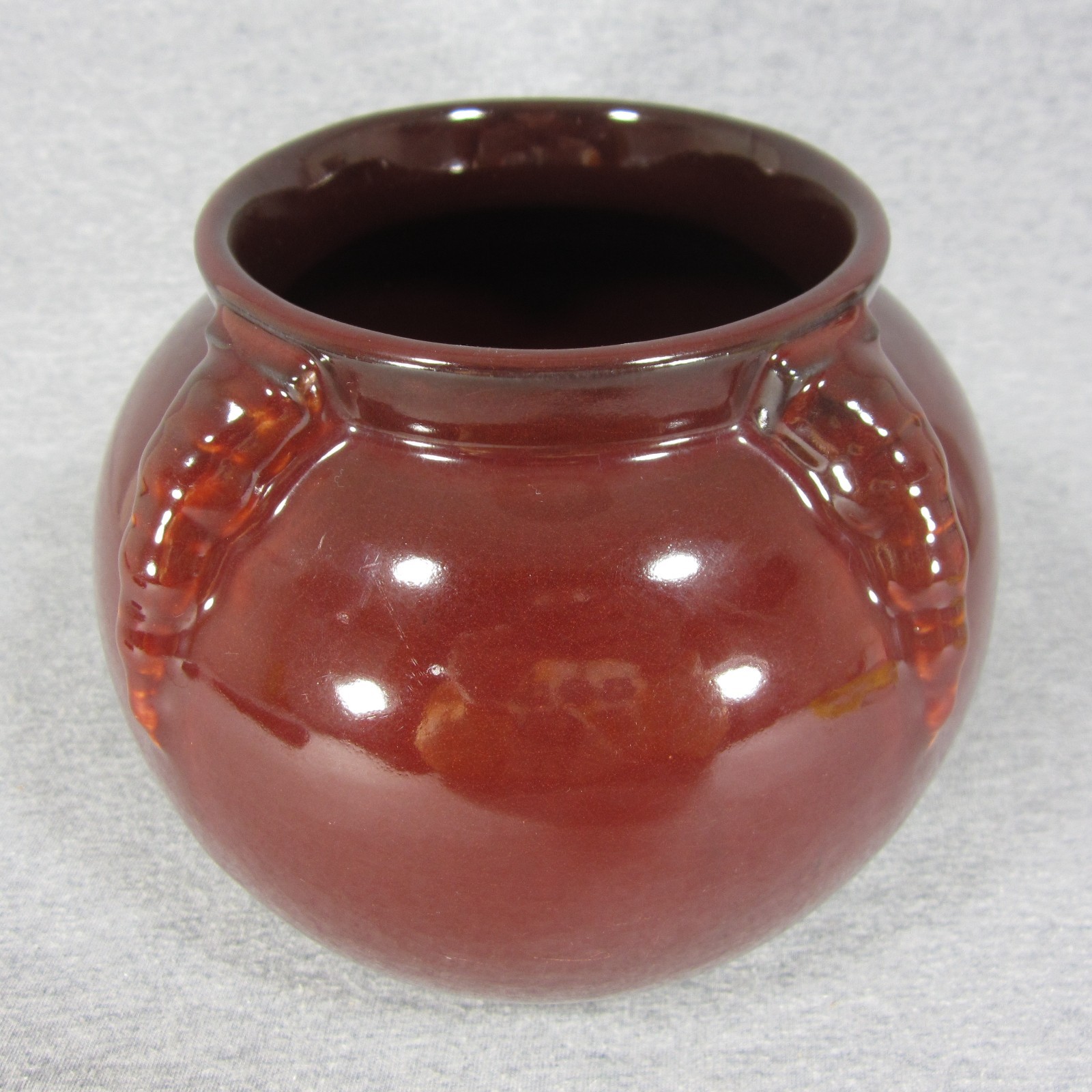 Roseville Pottery Oxblood Red Topeo Vase 1930s Art Deco Period