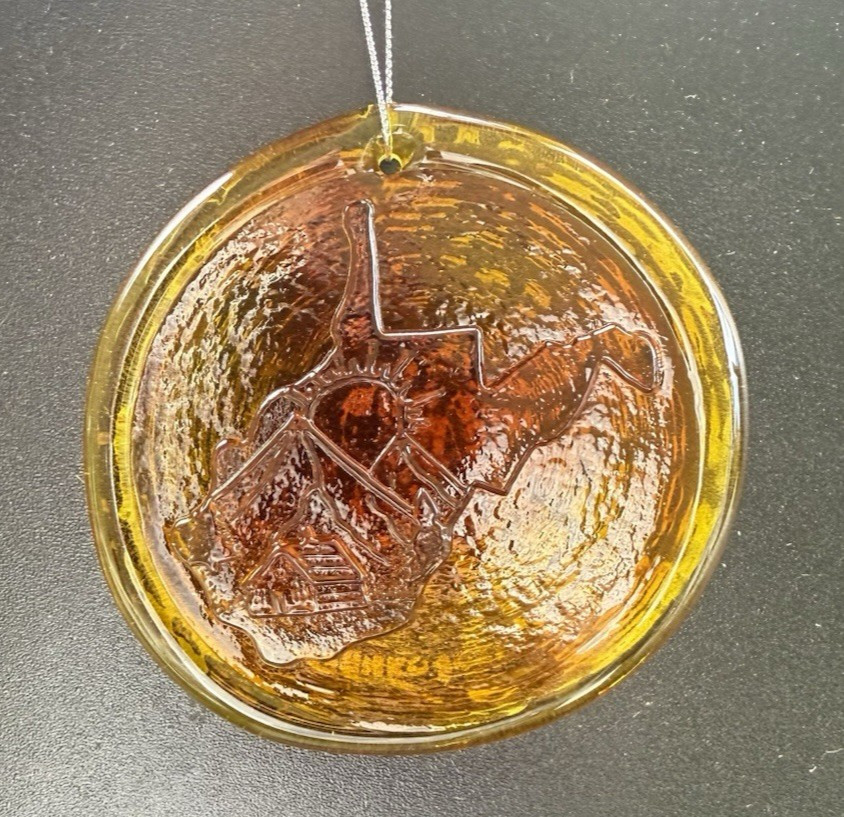 Blenko Glass Suncatcher – WV Take Me Home – Tangerine