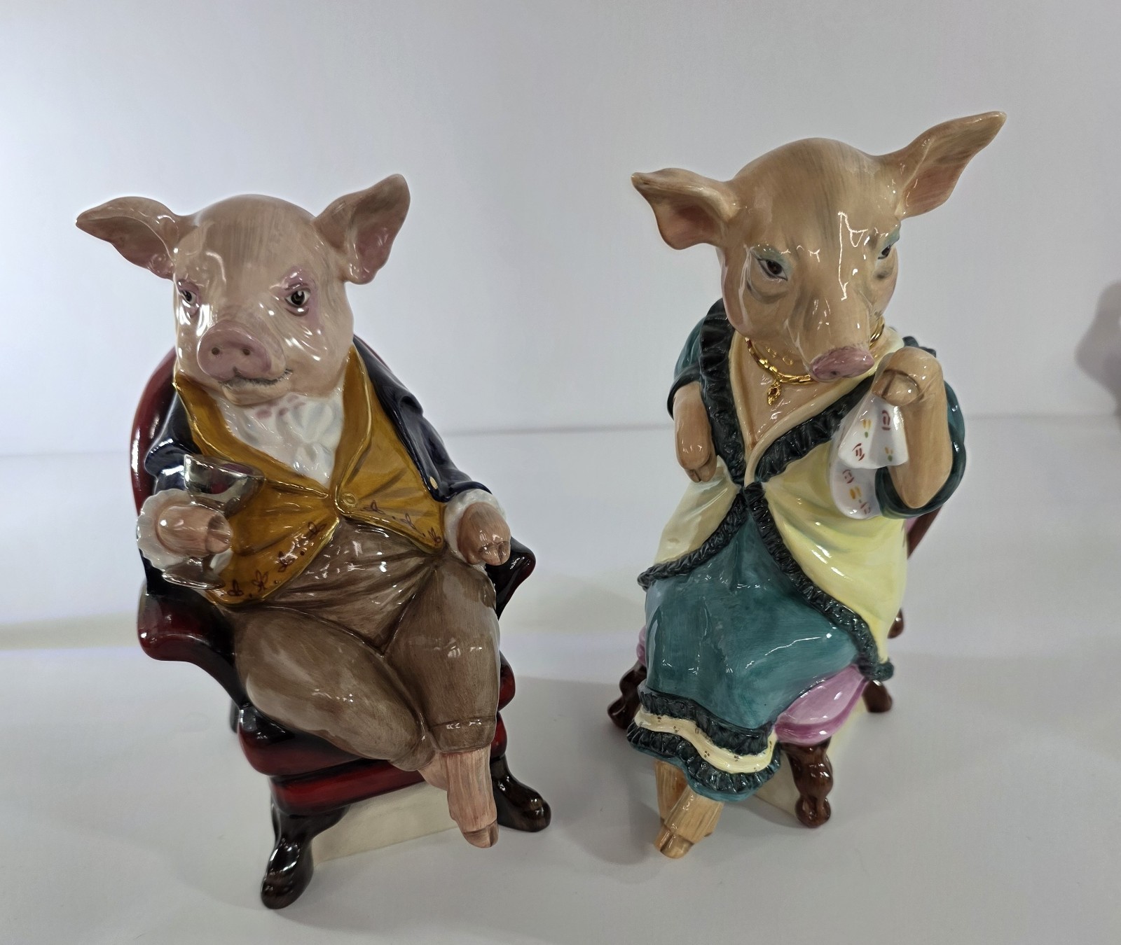 England Bloor China Stoke On Trent Pig Figurines hand painted numbered limited