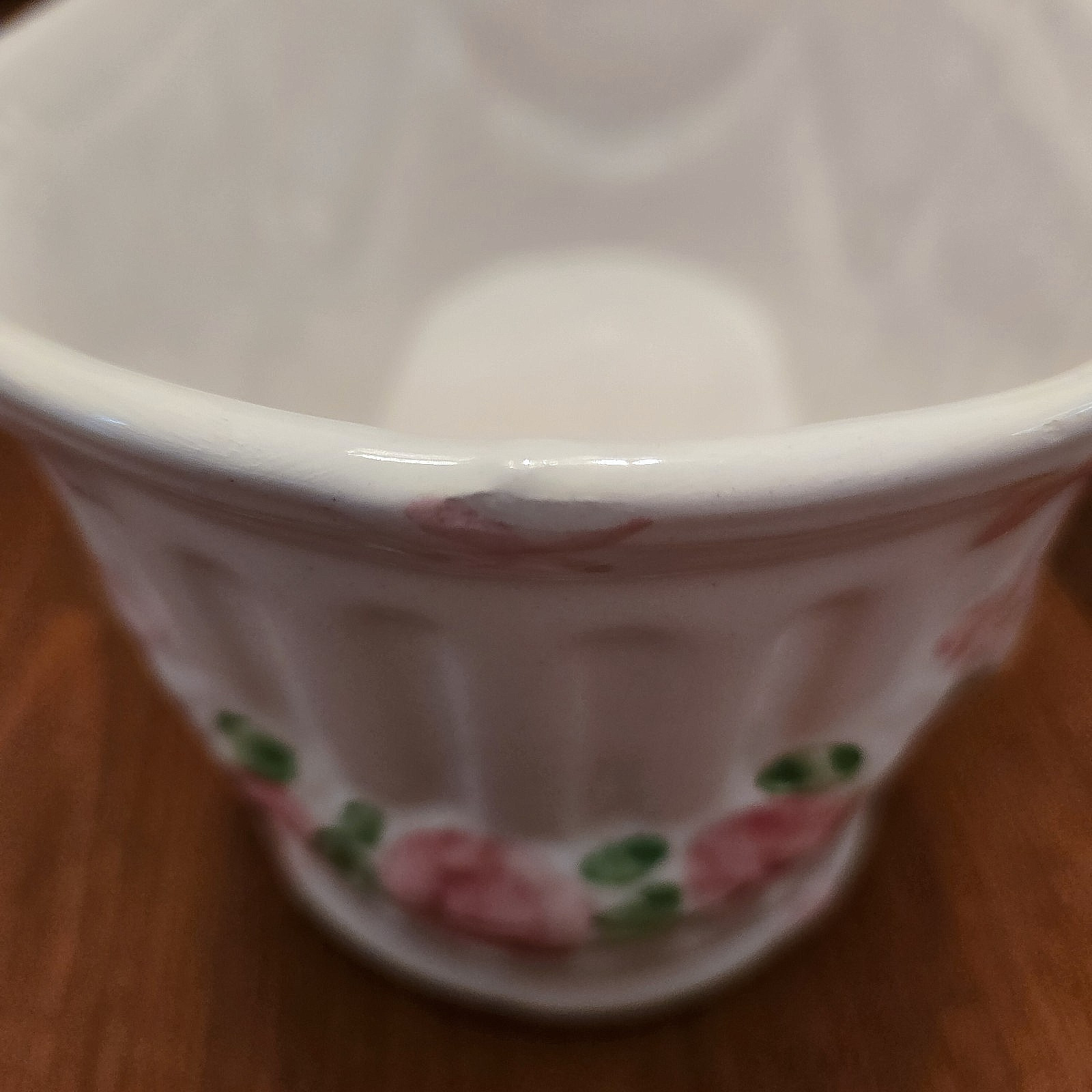 Vtg Andrea Sadek Jay Willfred Oval Planter White Pink Rose Ribbon Bow Portugal